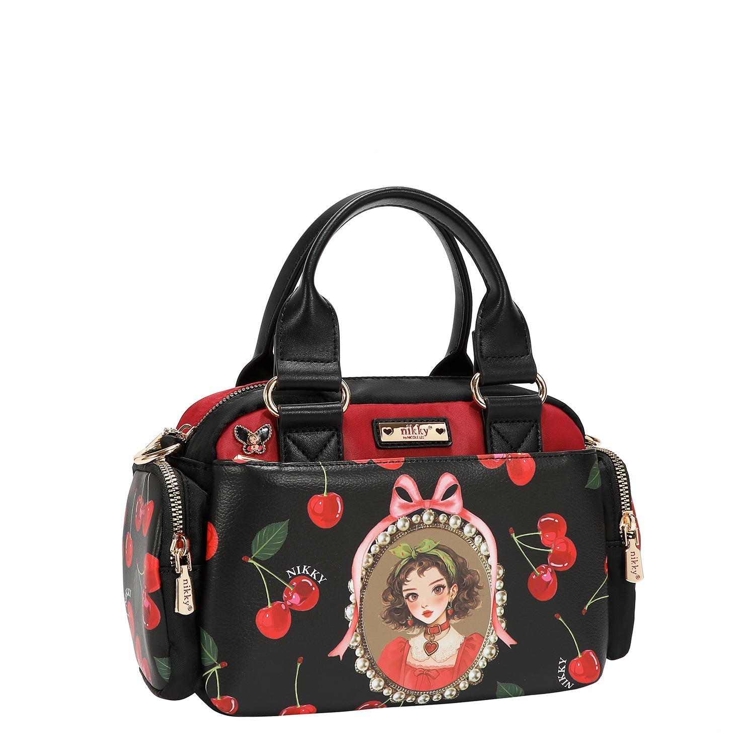 BORSA CON TRACOLLA (<tc>CHERRY LIPS</tc>-NERO)