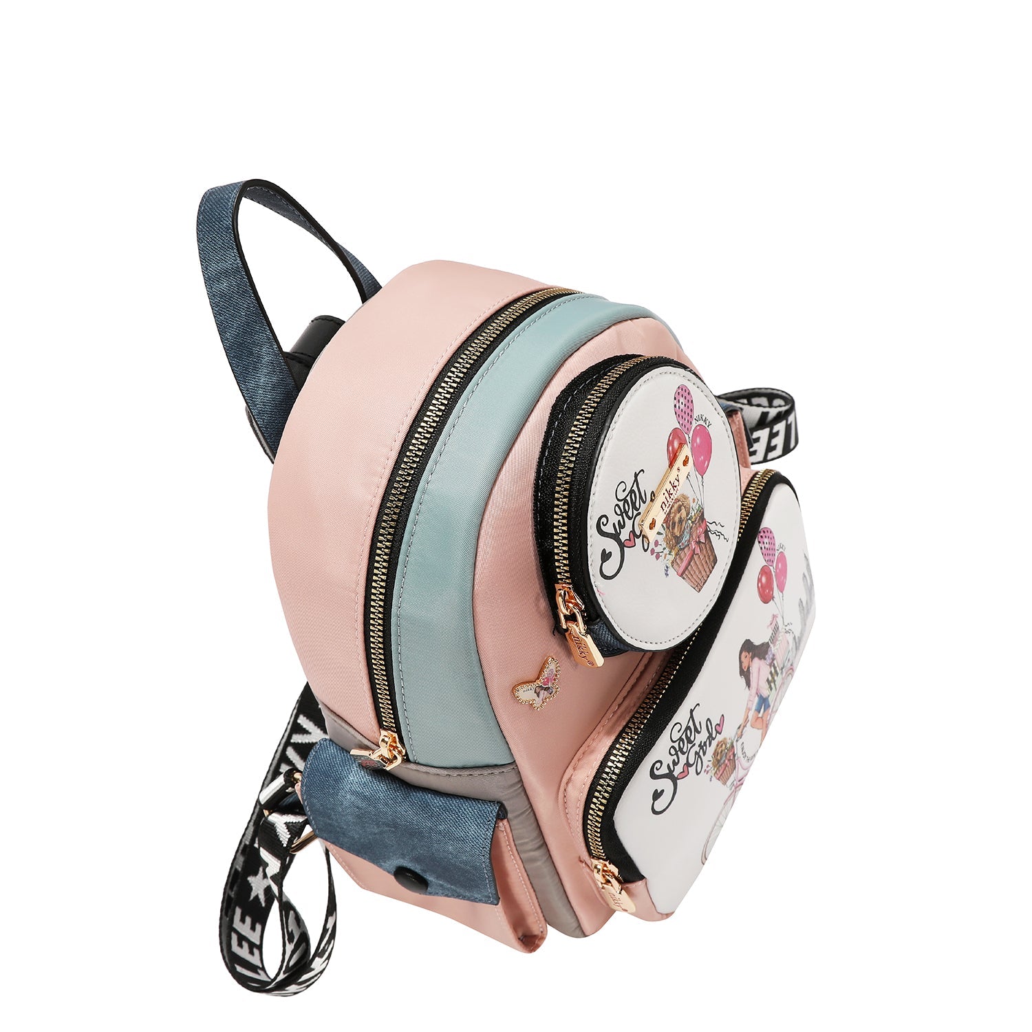 KLEINER RUCKSACK MIT MEHREREN TASCHEN (<tc>SWEET GIRL</tc>)