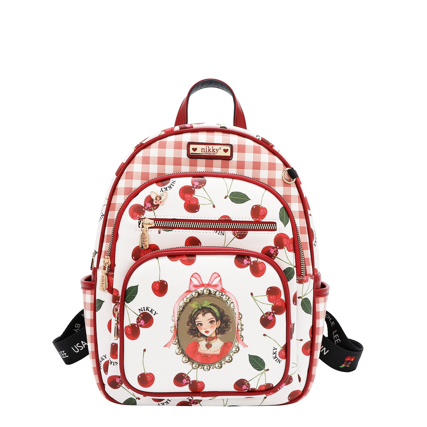 3-TEILIGES SET (RUCKSACK, KLEINER RUCKSACK UND GELDBÖRSE)<tc>CHERRY LIPS</tc>-WEISS)
