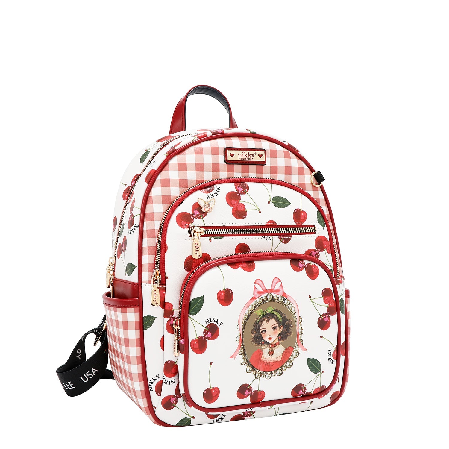 3-TEILIGES SET (RUCKSACK, KLEINER RUCKSACK UND GELDBÖRSE)<tc>CHERRY LIPS</tc>-WEISS)