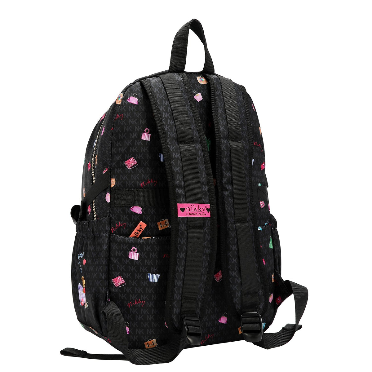 MOCHILA GRANDE DE NAILON (GLAMOROUS WALK-NEGRO)