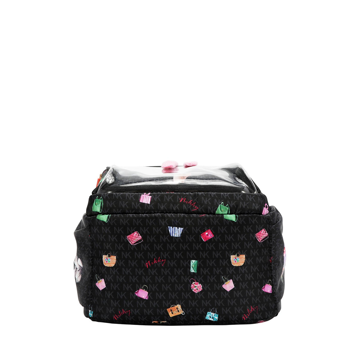 MOCHILA MEDIANA DE NAILON CON MOÑO (GLAMOROUS WALK-NEGRO)