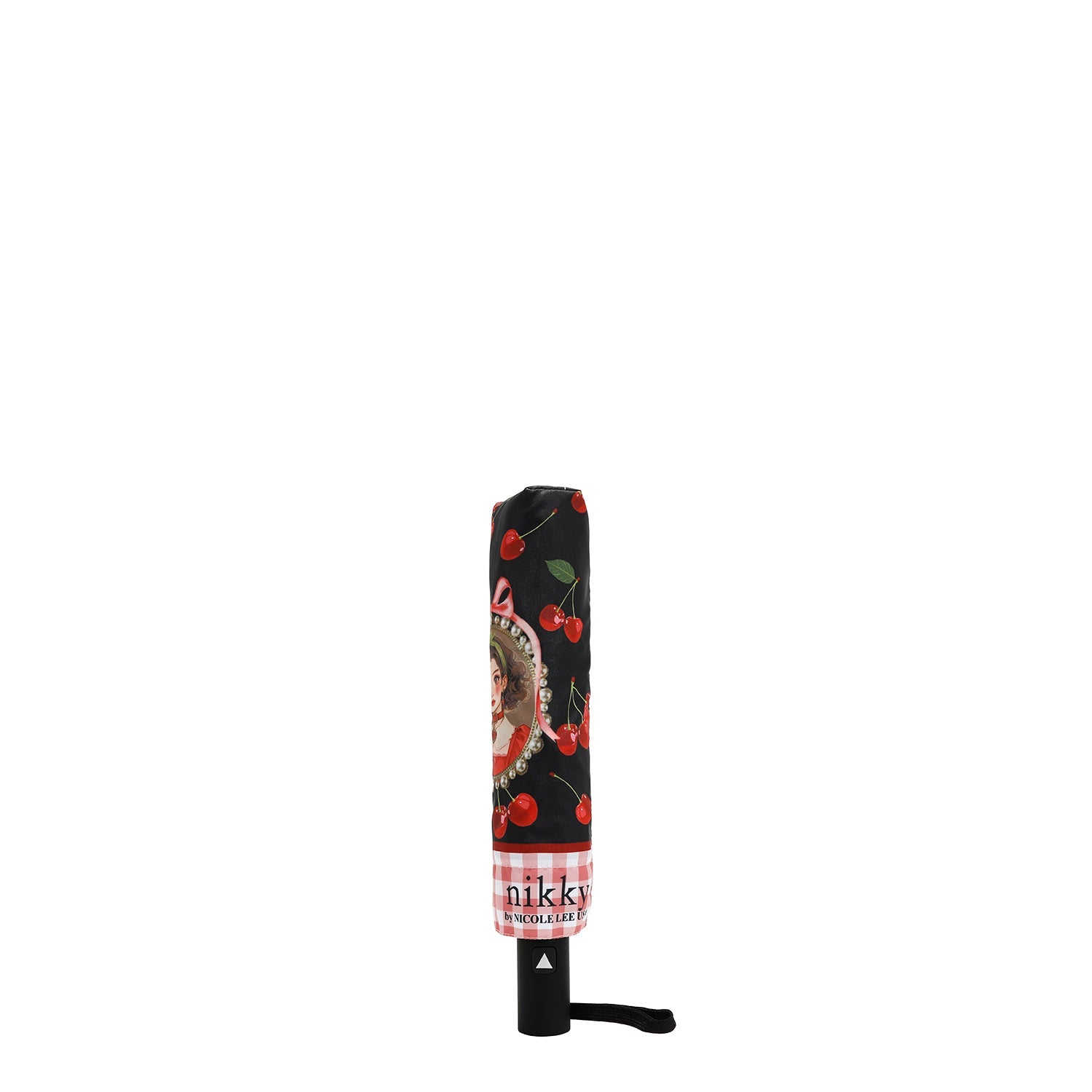 PARAGUAS PORTABLE CON IMPRESIÓN (CHERRY LIPS-NEGRO)