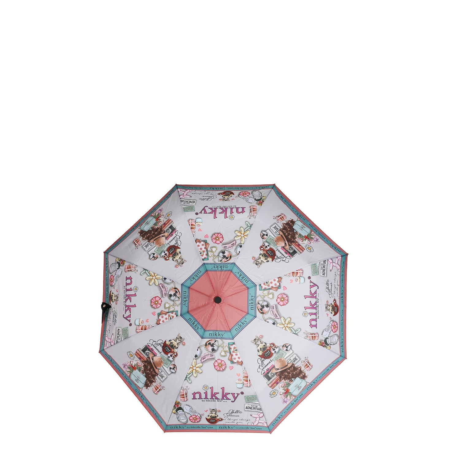 OMBRELLO PORTATILE CON STAMPA <tc>NIKKY WORLD</tc>