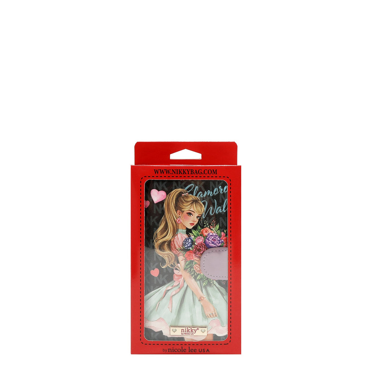 PORTA MOVIL CON CARTERA (GLAMOROUS WALK - NEGRO)
