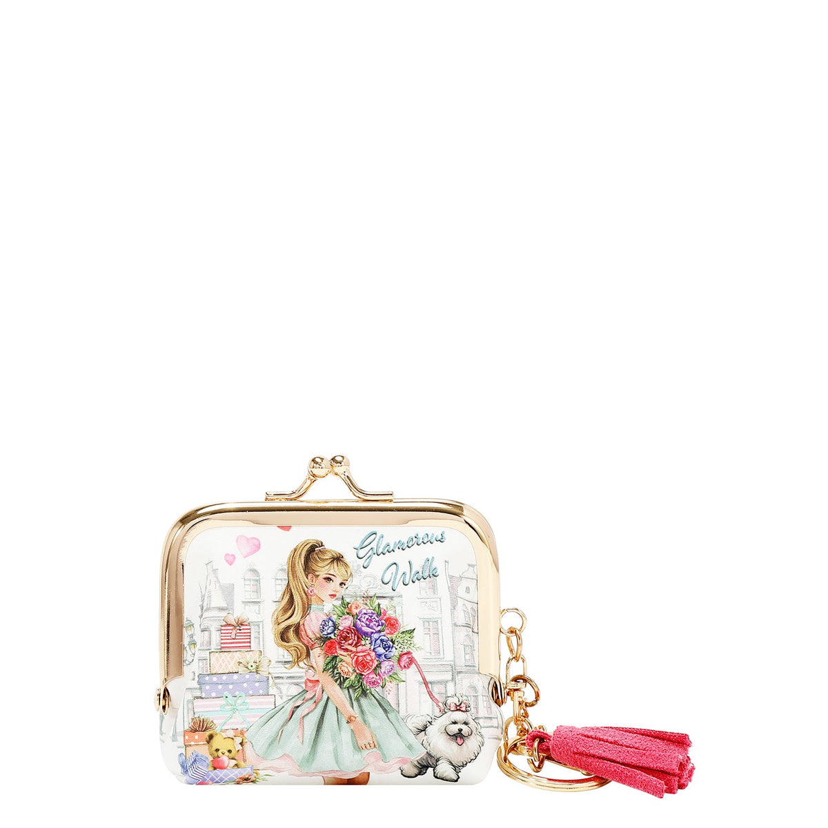 MONEDERO NIKKY KISSLOCK (GLAMOROUS WALK-BLANCO)