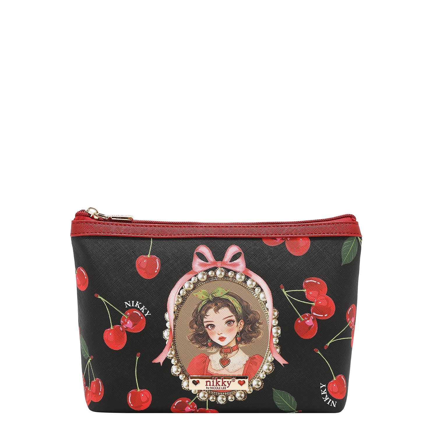 GRANDE BORSA PER COSMETICI (<tc>CHERRY LIPS</tc>-NERO)