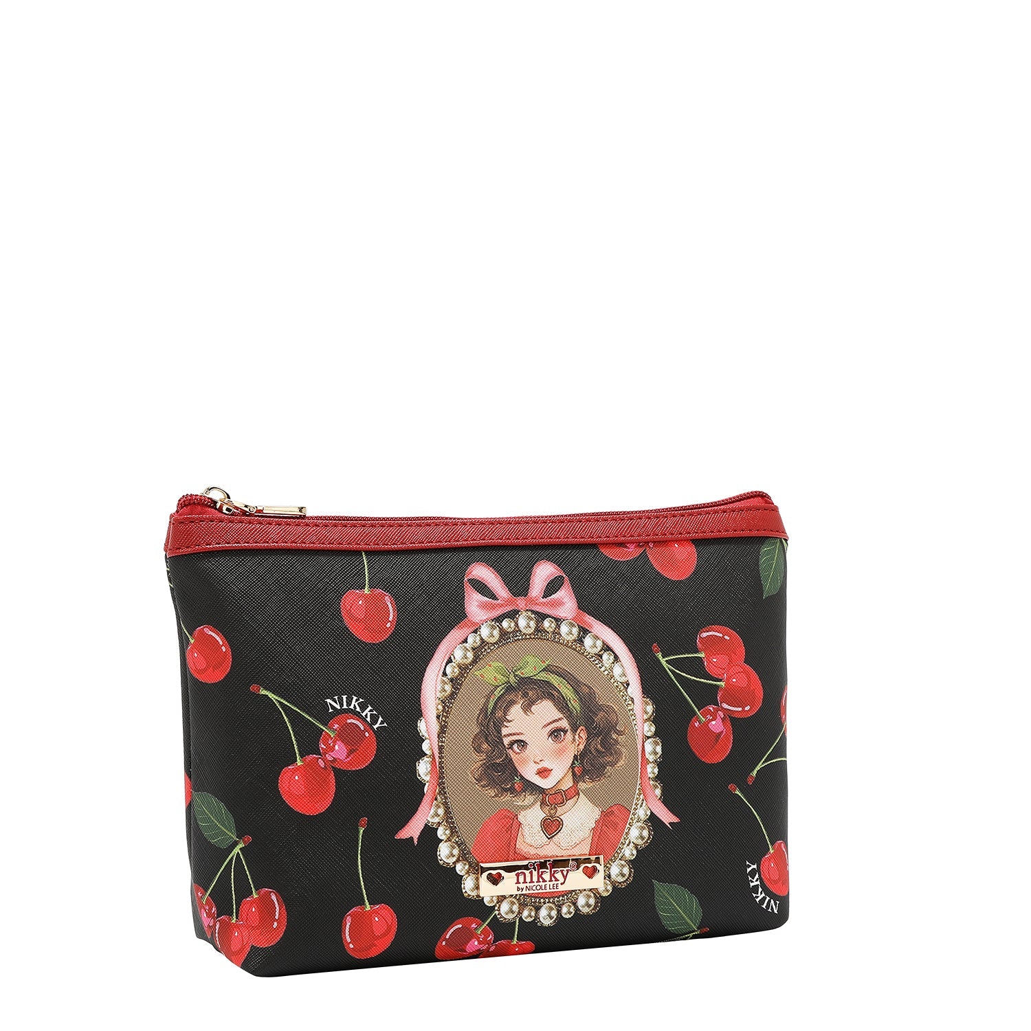 GRANDE BORSA PER COSMETICI (<tc>CHERRY LIPS</tc>-NERO)
