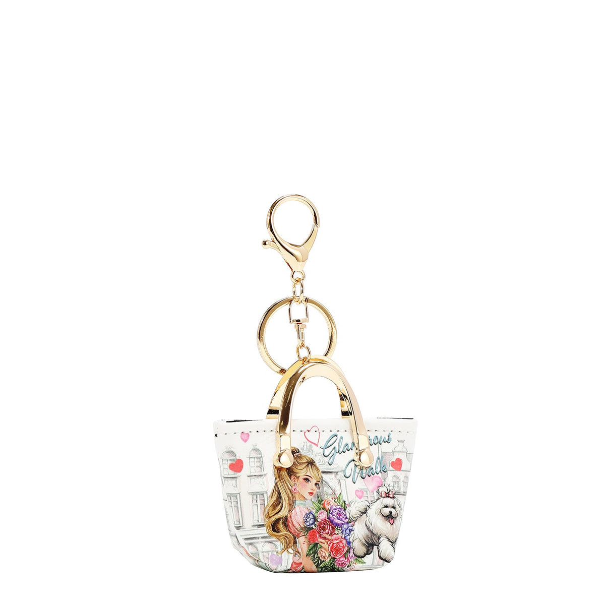 LLAVERO EN FORMA DE BOLSO (GLAMOROUS WALK-BLANCO)