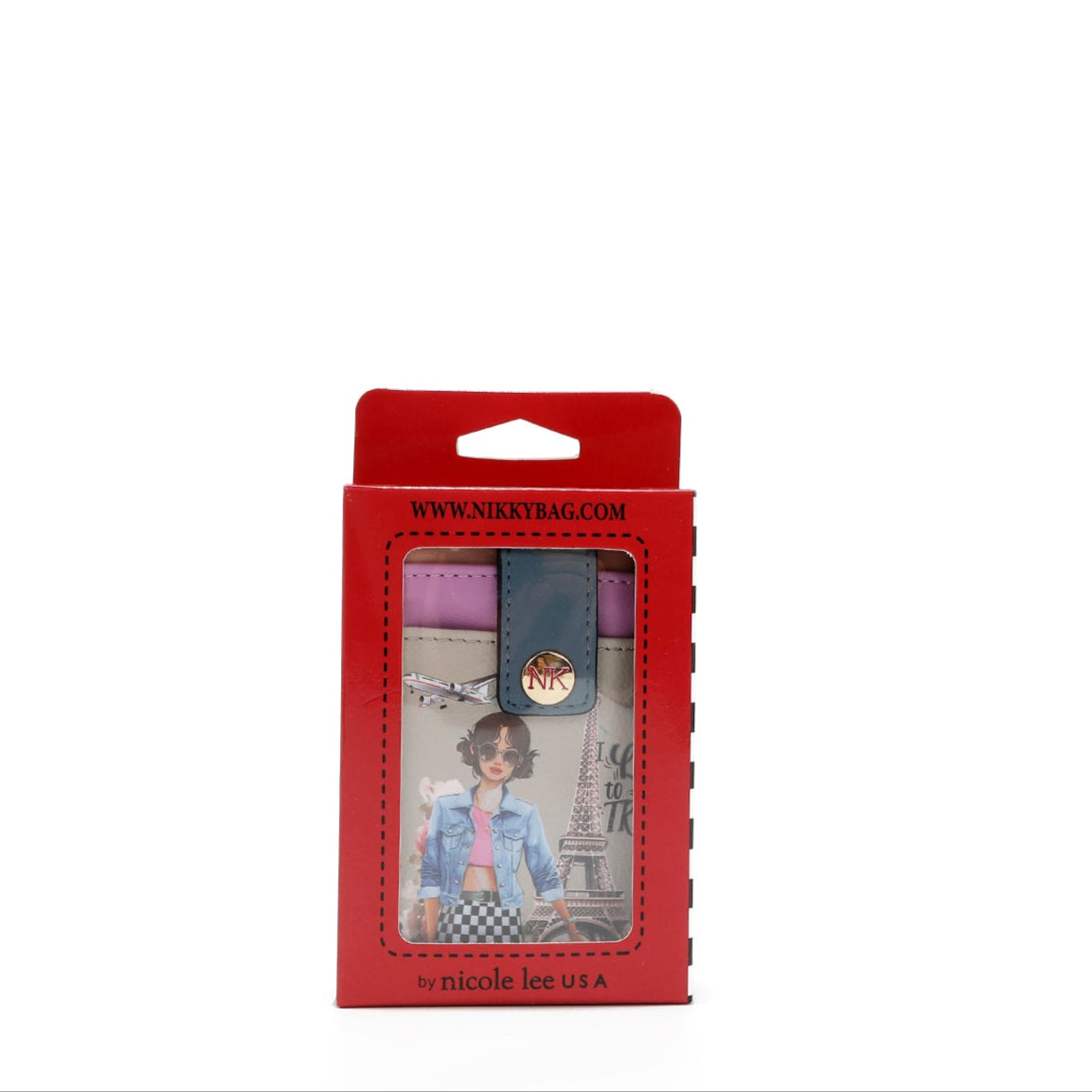 MINI PORTA CARTE CON CHIUSURA (<tc>I LIVE TO TRAVEL</tc>)