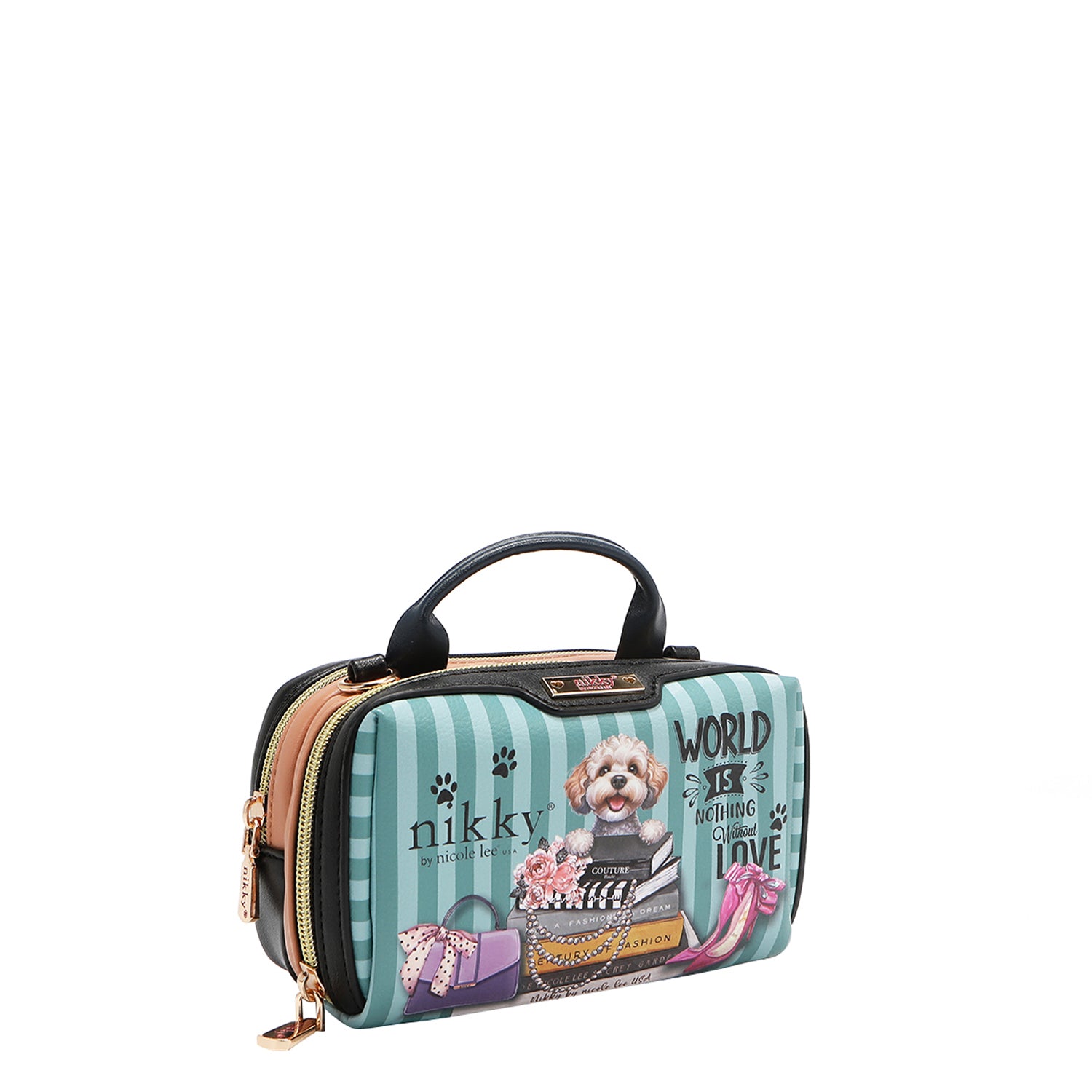 BOSTON MINI BOLSA CROSSBODY COM ZÍPER DUPLO (SIGNIFICADA PARA TE AMAR)