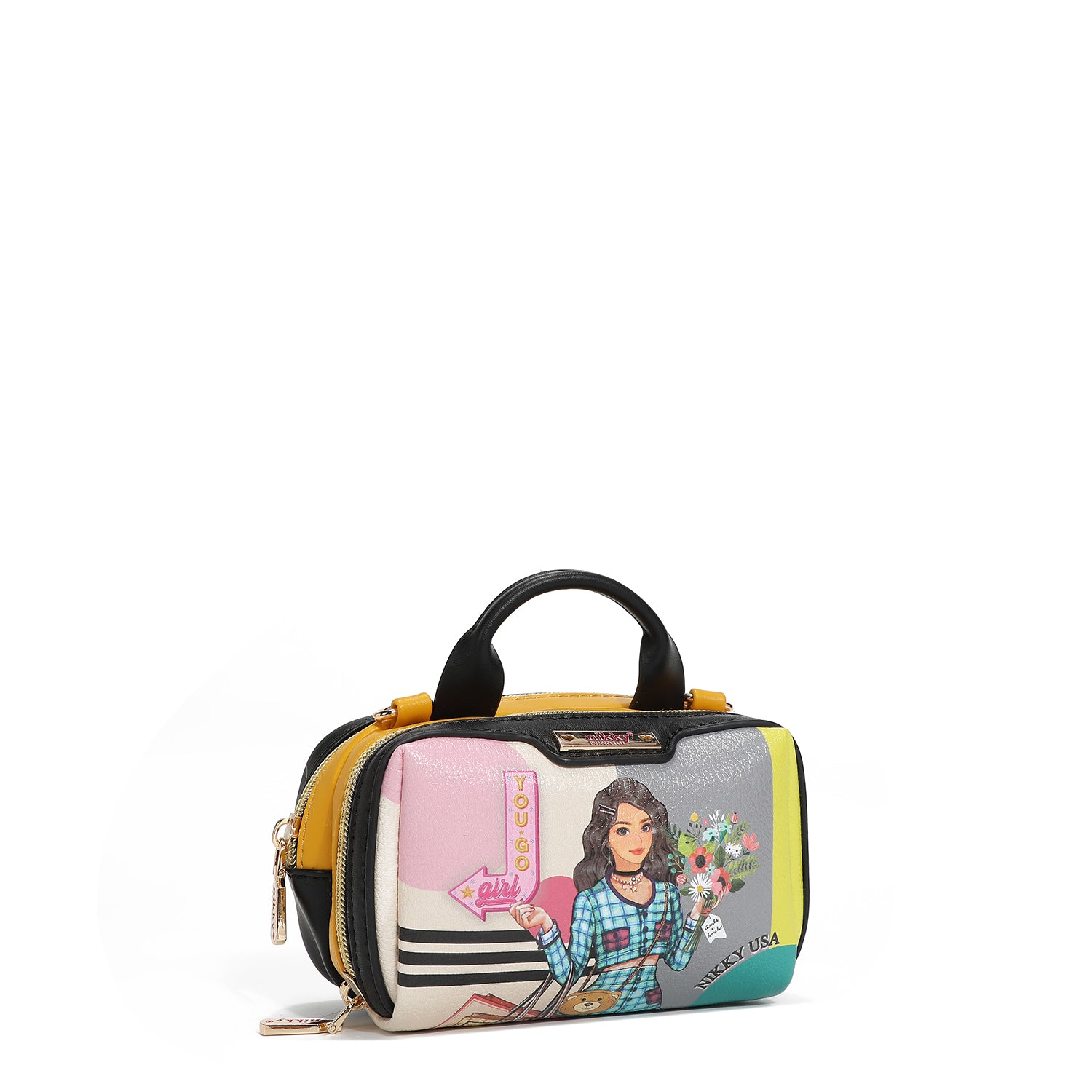 MINI SAC BANDOULIÈRE BOSTON AVEC DOUBLE FERMETURE ÉCLAIR (<tc><tc>Nikky</tc> GOES SHOPPING</tc>)