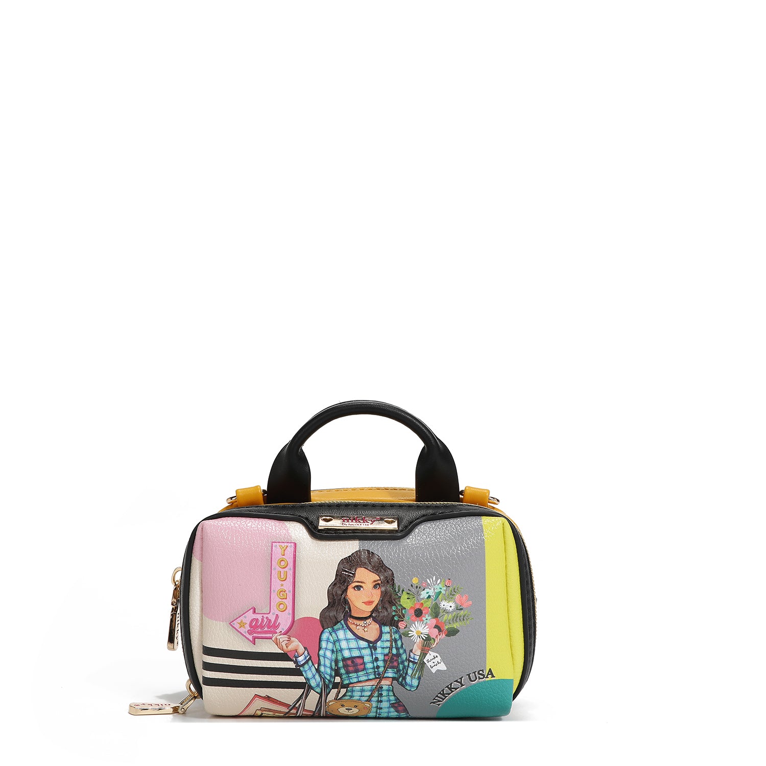 MINI SAC BANDOULIÈRE BOSTON AVEC DOUBLE FERMETURE ÉCLAIR (<tc><tc>Nikky</tc> GOES SHOPPING</tc>)