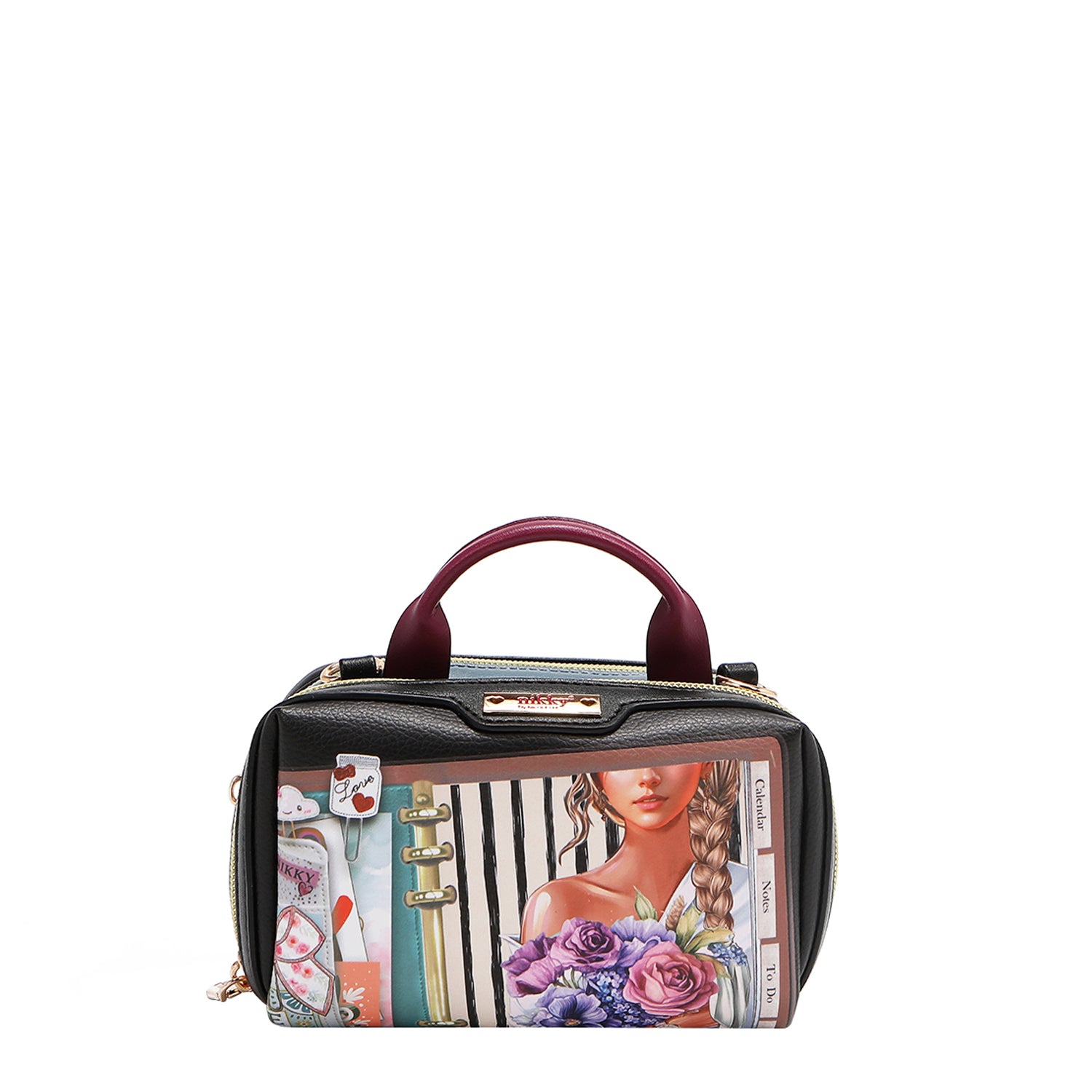 MINI BOSTON CROSSBODY BAG MIT DOPPEL-REISSVERSCHLUSS (<tc>NOSTALGIA</tc>)
