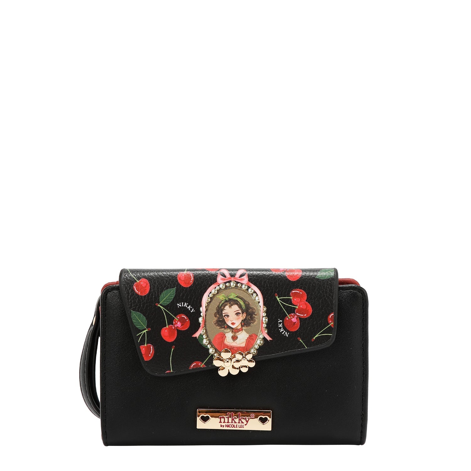 SMALL FOLDING WALLET <tc>NIKKY</tc> (<tc>CHERRY LIPS</tc>-BLACK)