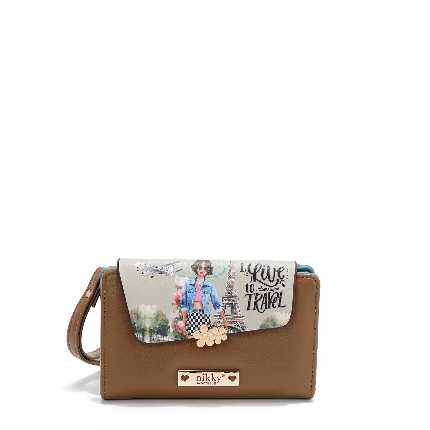 PETIT PORTEFEUILLE PLIABLE <tc>NIKKY</tc> (<tc>I LIVE TO TRAVEL</tc>)