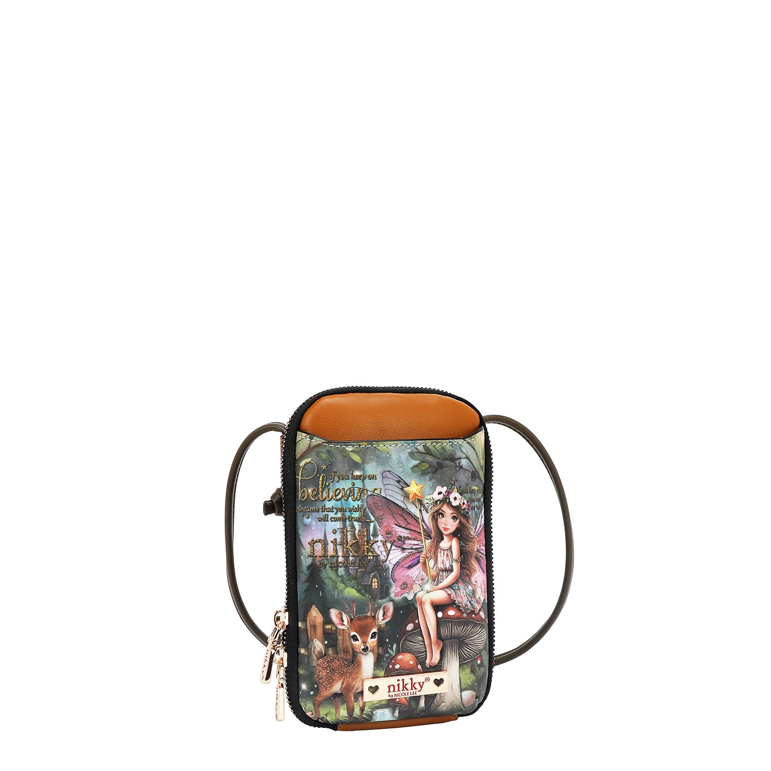 UMHÄNGETASCHE MIT REISSVERSCHLUSS FÜR HANDY/GELDBÖRSE (<tc>FAIRY TALE</tc>)