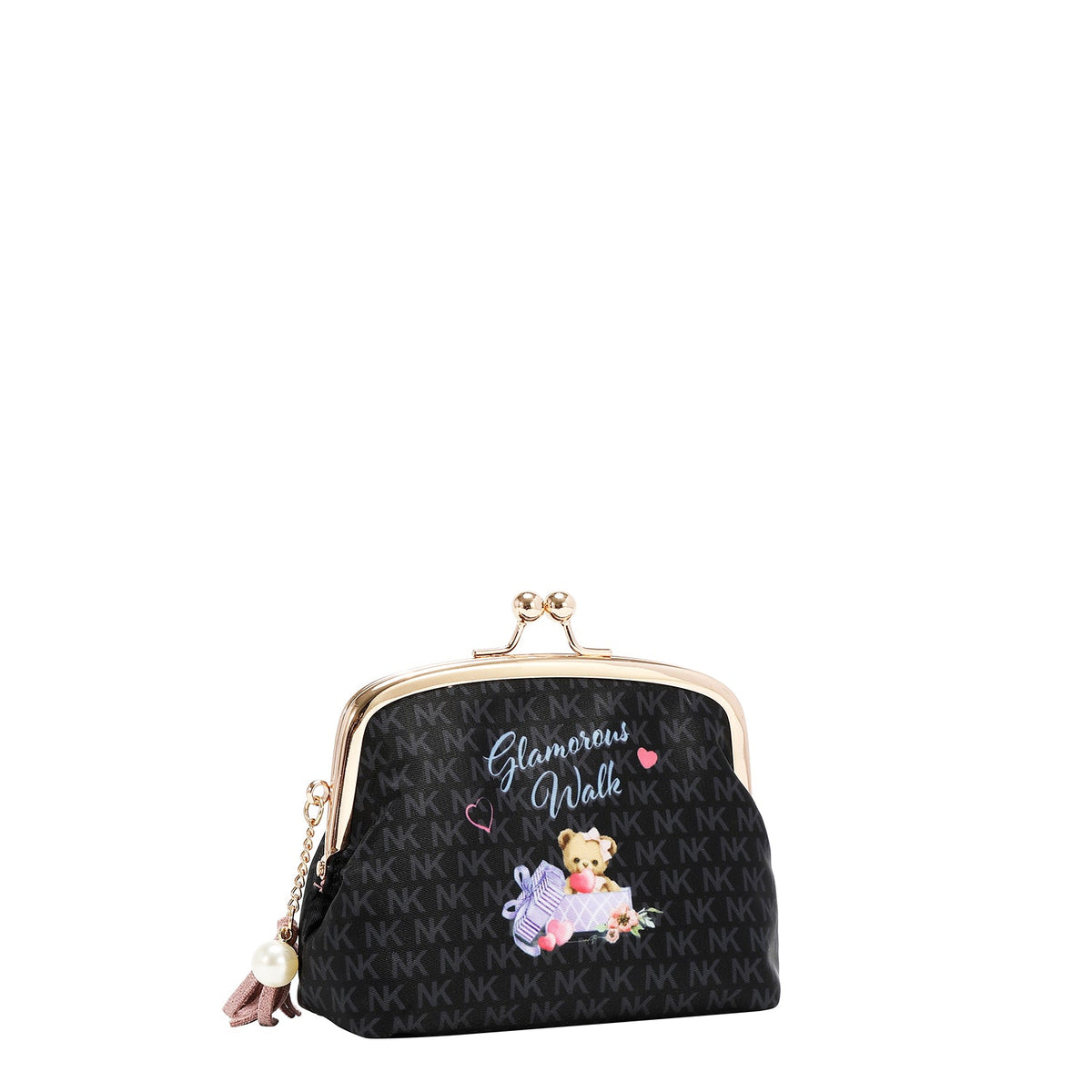 BOLSA DE COSMÉTICOS CON BESO BLOQUEADO (GLAMOROUS WALK-NEGRO)