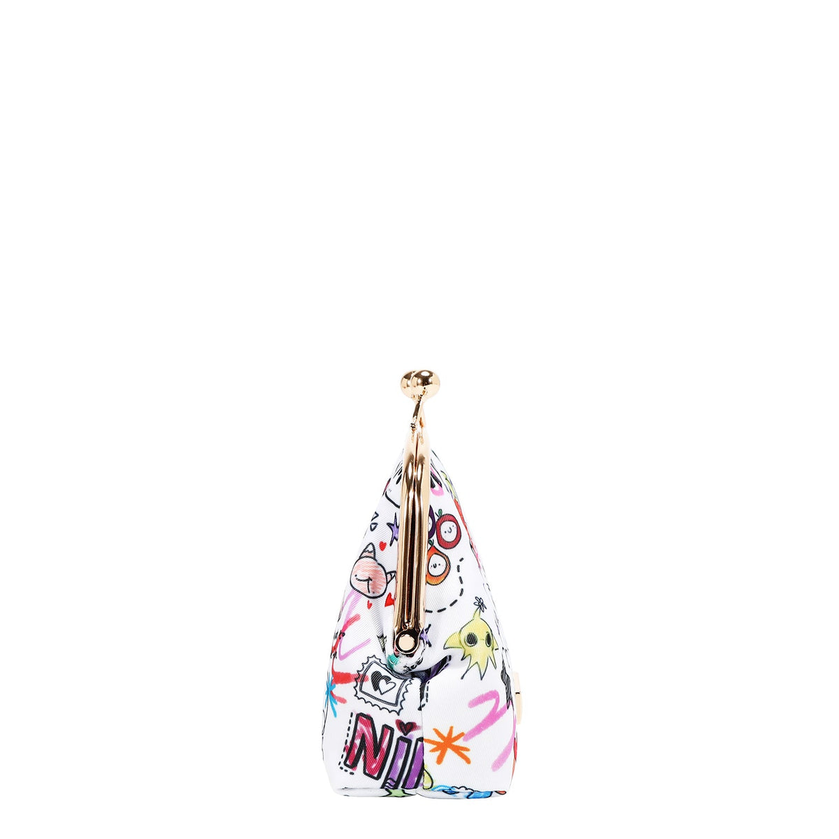 BOLSA DE COSMÉTICOS CON BESO BLOQUEADO (JUST FOR FUN-BLANCO)
