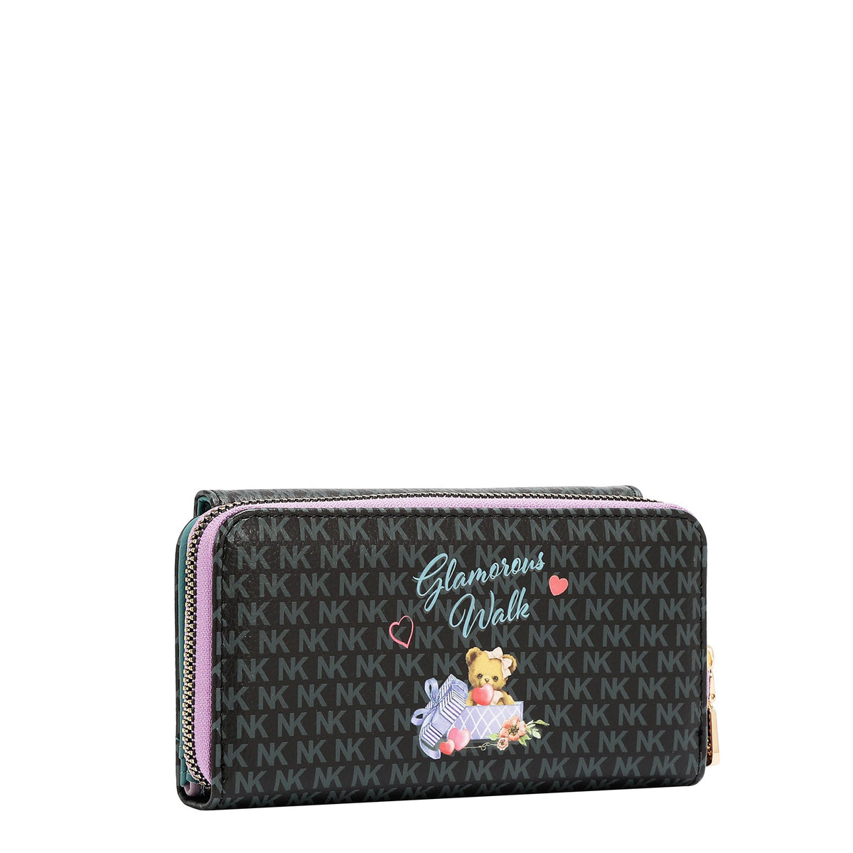 CARTERA CON SOLAPA Y CIERRE DE CREMALLERA (GLAMOROUS WALK-NEGRO)