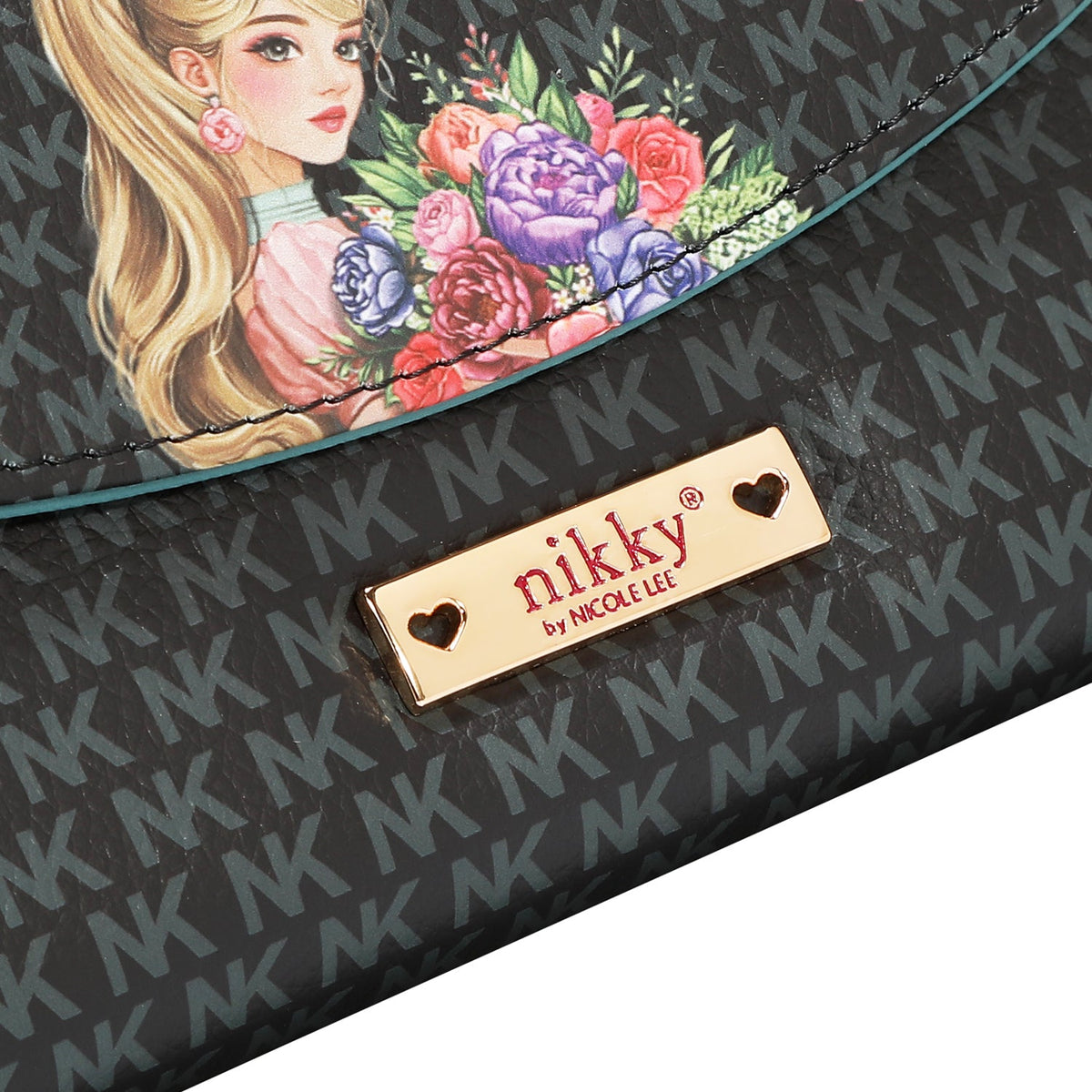 CARTERA CON SOLAPA Y CIERRE DE CREMALLERA (GLAMOROUS WALK-NEGRO)