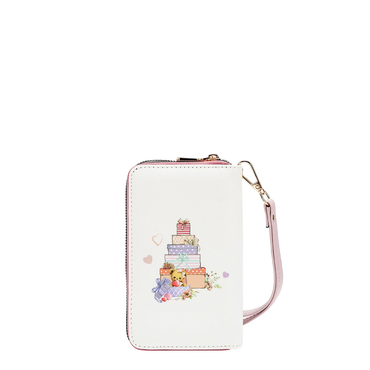 CARTERA CON DOBLE CREMALLERA (GLAMOROUS WALK-BLANCO)