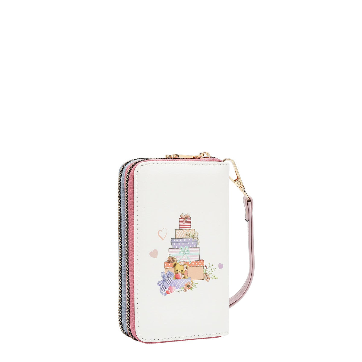 CARTERA CON DOBLE CREMALLERA (GLAMOROUS WALK-BLANCO)