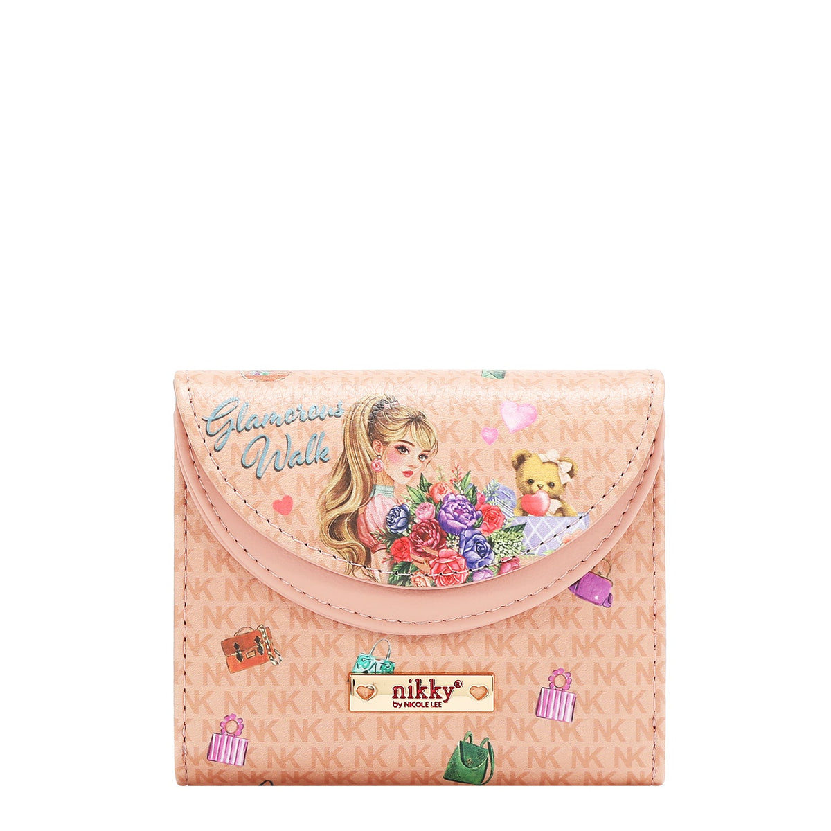 CARTERA COMPACTA DOBLE SOLAPA (GLAMOROUS WALK-ROSA)