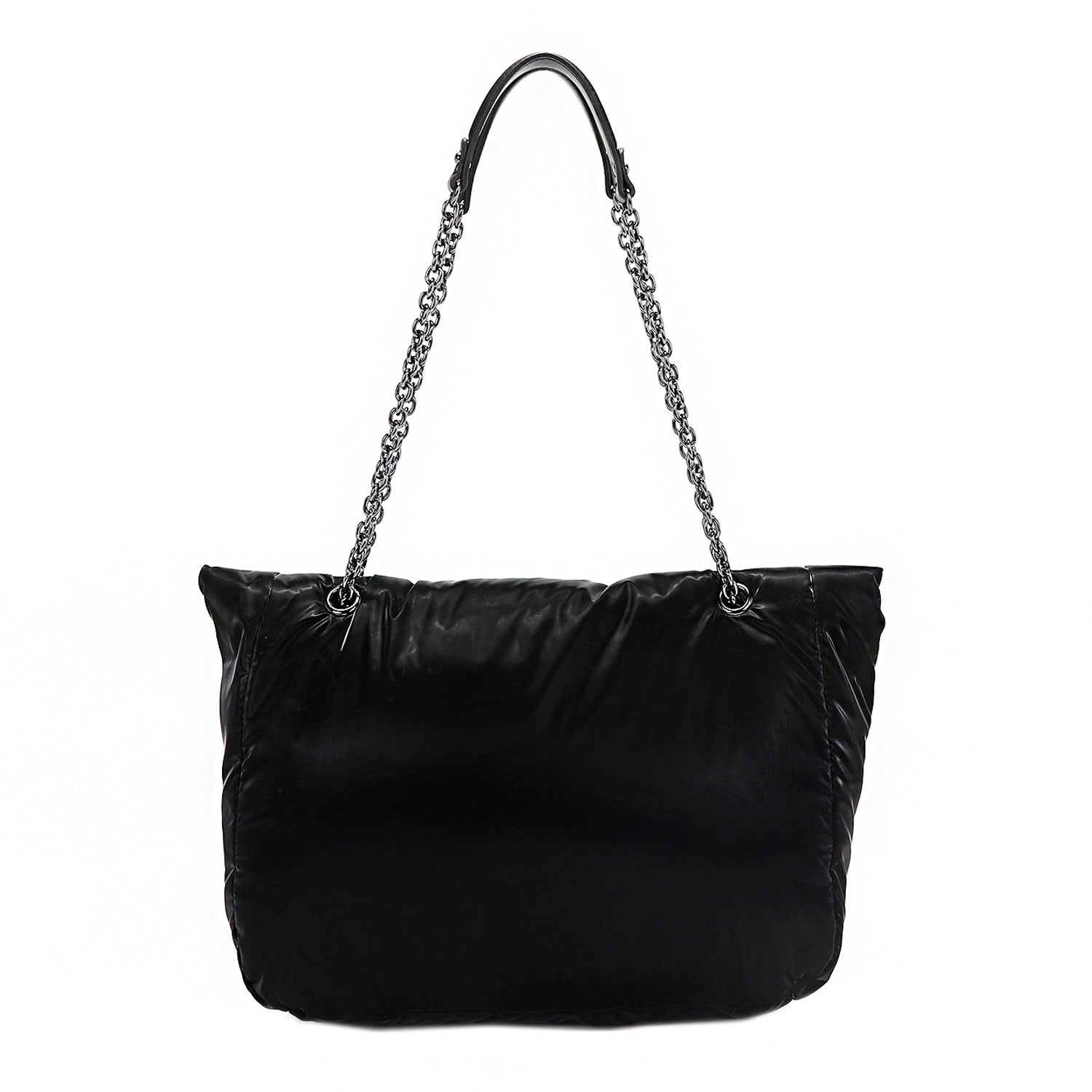 BOLSO GRANDE CON SOLAPA ACOLCHADO (NEGRO)