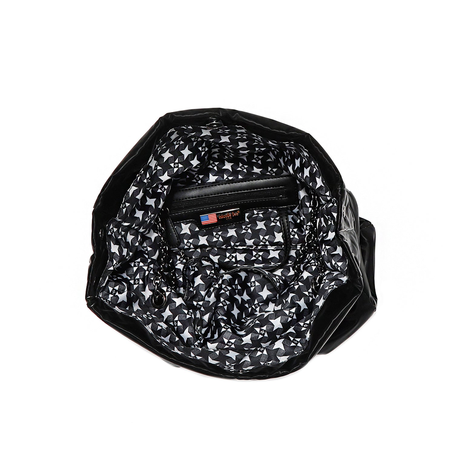 BOLSO GRANDE CON SOLAPA ACOLCHADO (NEGRO)