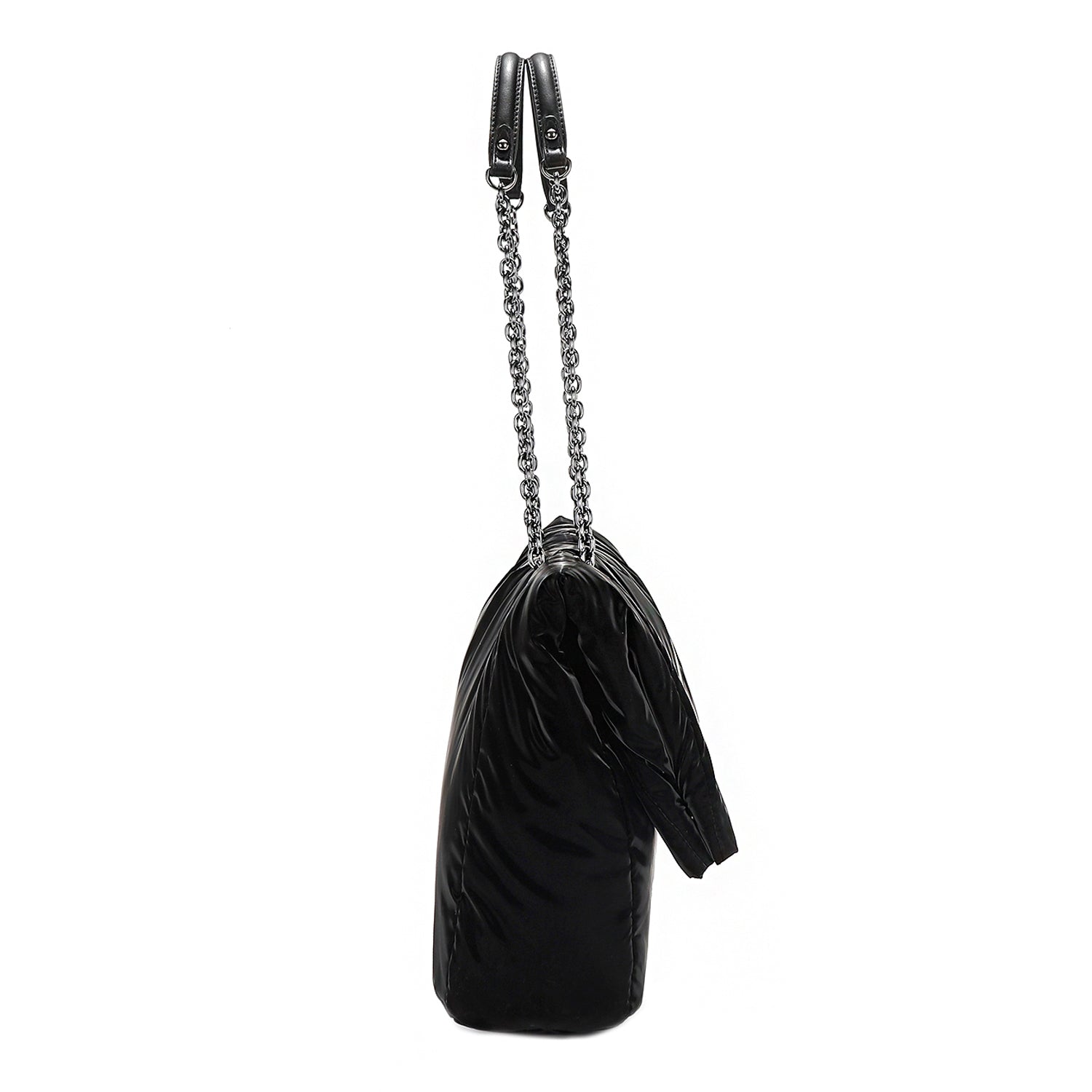 BOLSO GRANDE CON SOLAPA ACOLCHADO (NEGRO)