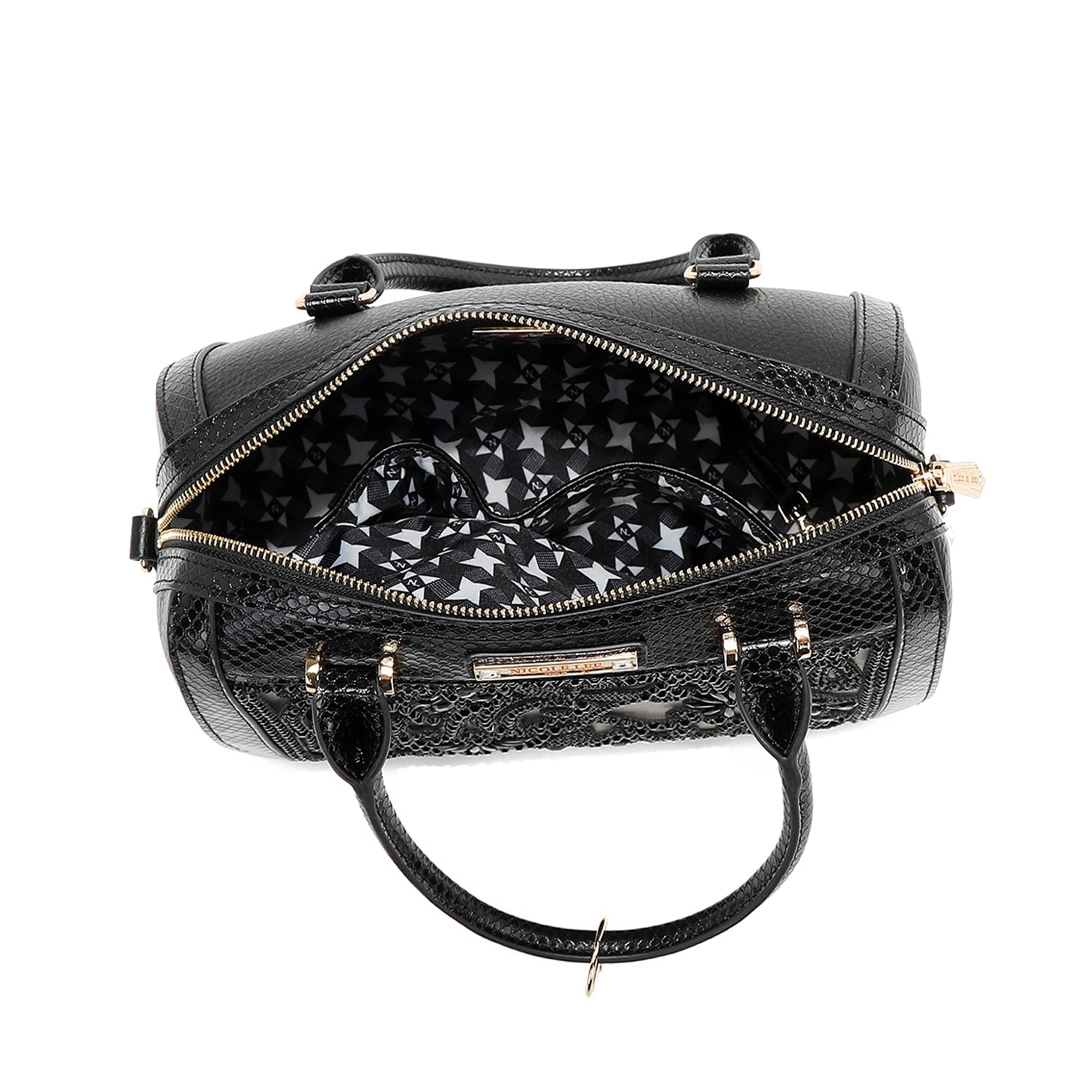 BOLSO BOSTON CON ENCAJE (NEGRO)