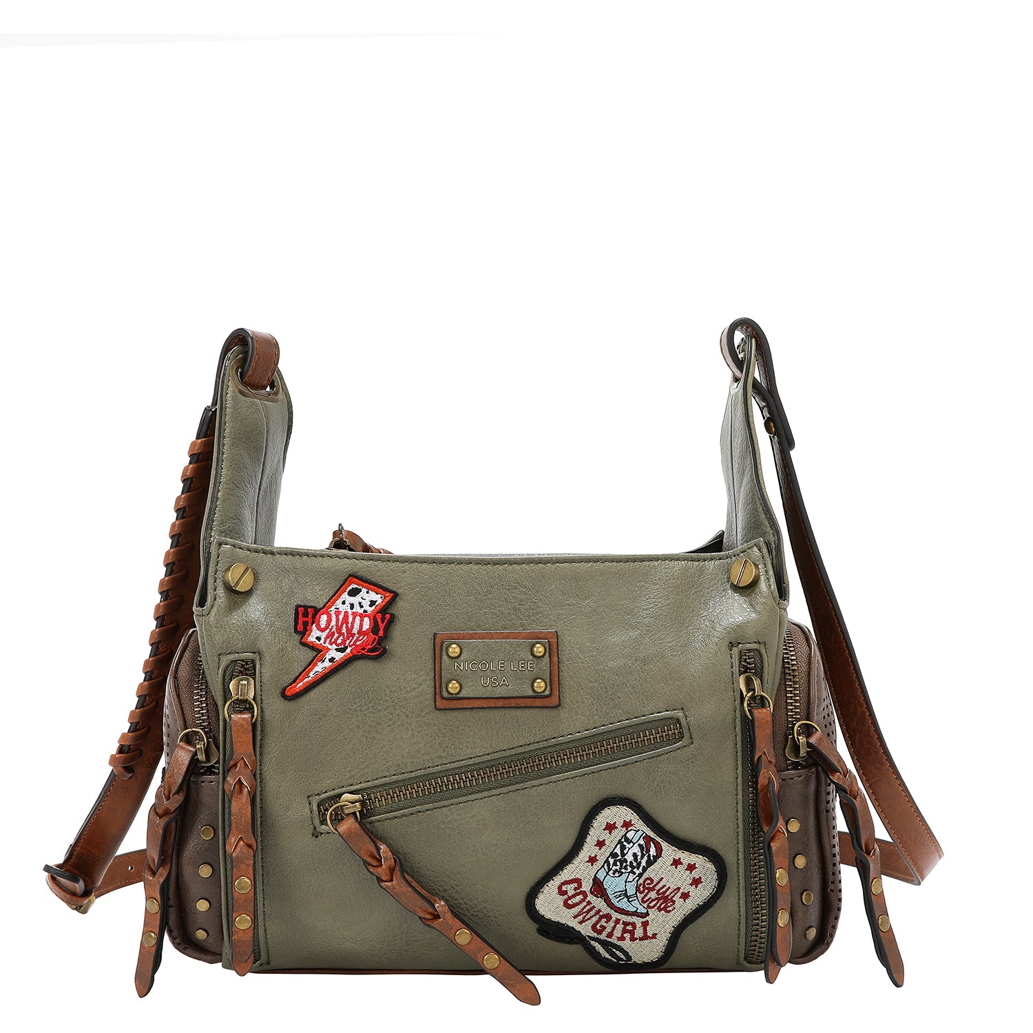BOLSO MENSAJERO VINTAGE CON PARCHE (OLIVA)