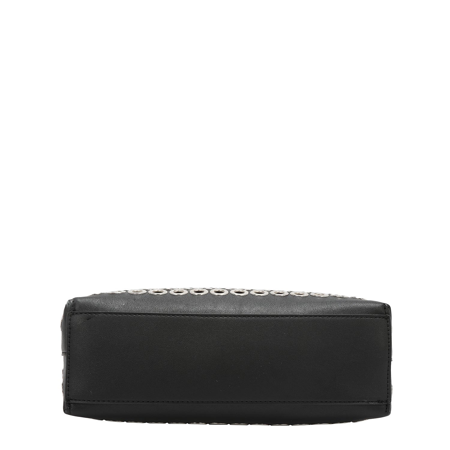 BOLSO DE HOMBRO CON BORDE DE OJALES (NEGRO)