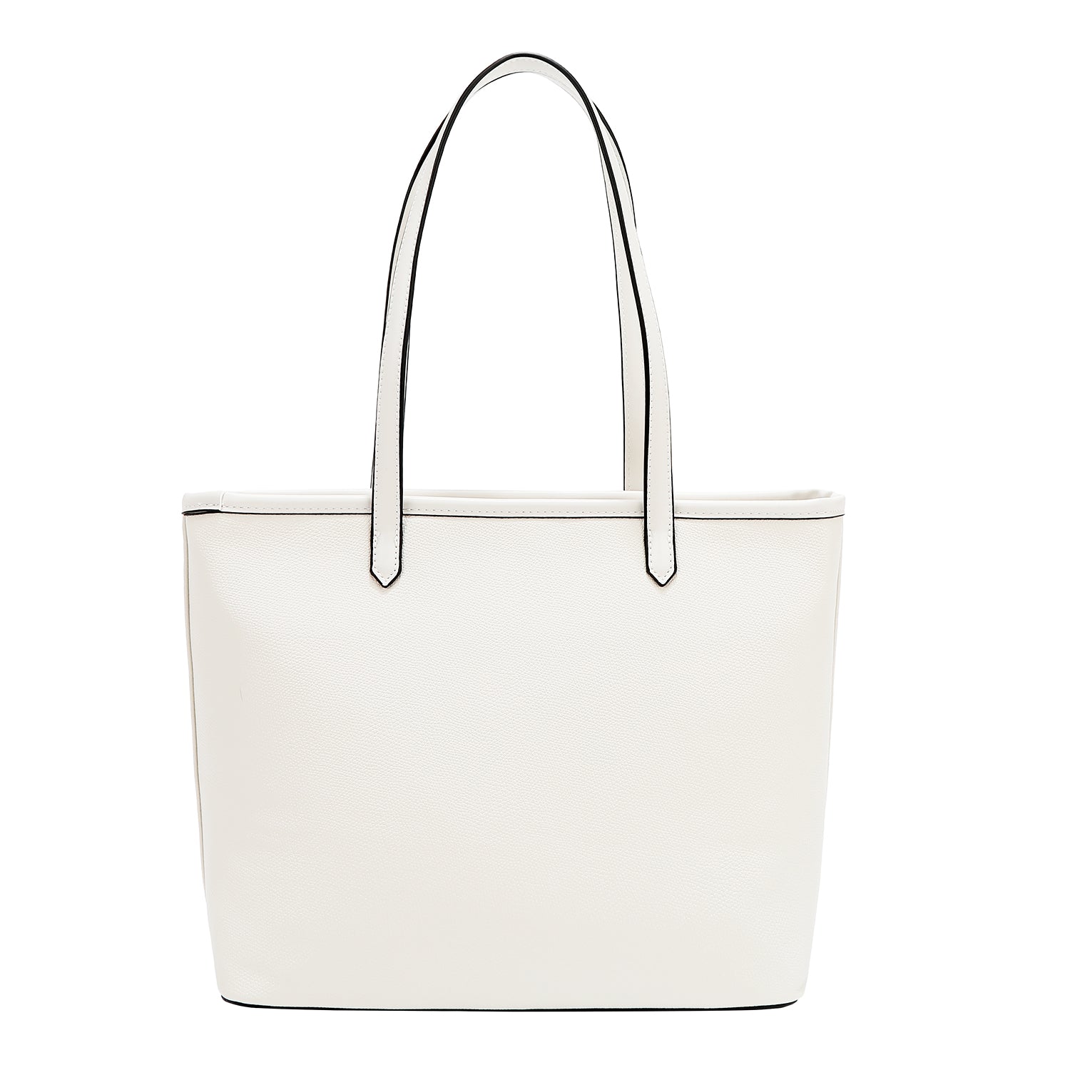 Shopper bag with pocket and color blocks (white)