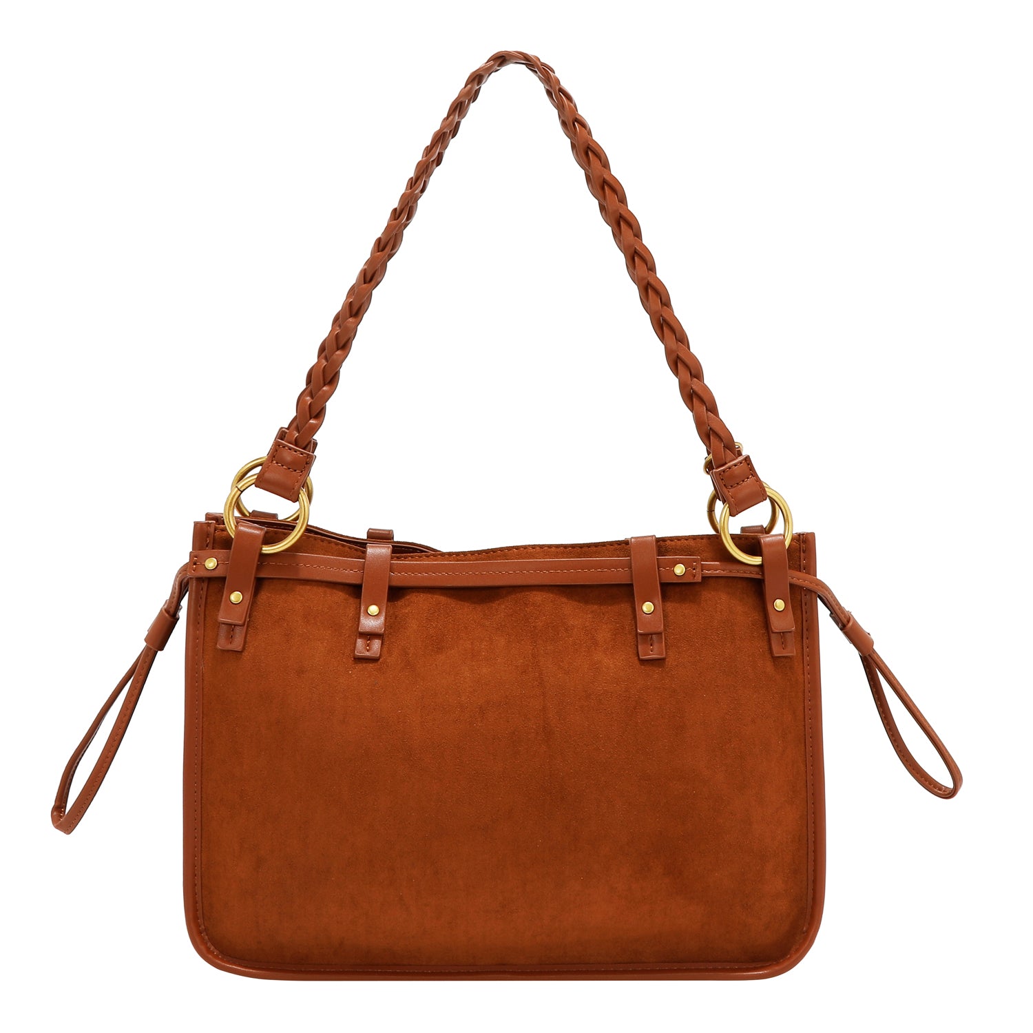 HANDTASCHE MIT BLUMENDESIGN (BRAUN)