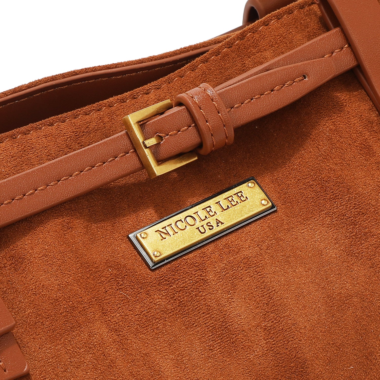 HANDTASCHE MIT BLUMENDESIGN (BRAUN)
