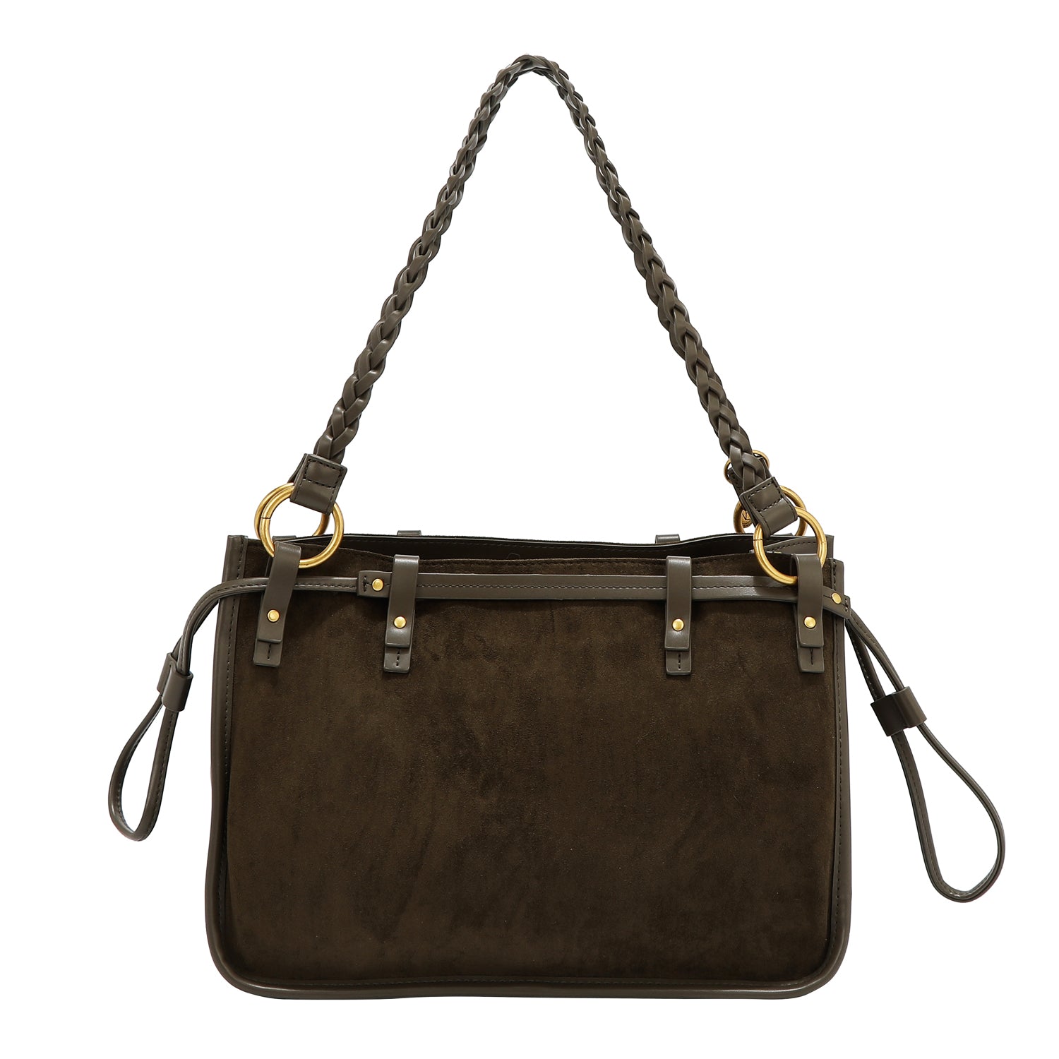 HANDTASCHE MIT BLUMENDESIGN (OLIVE)