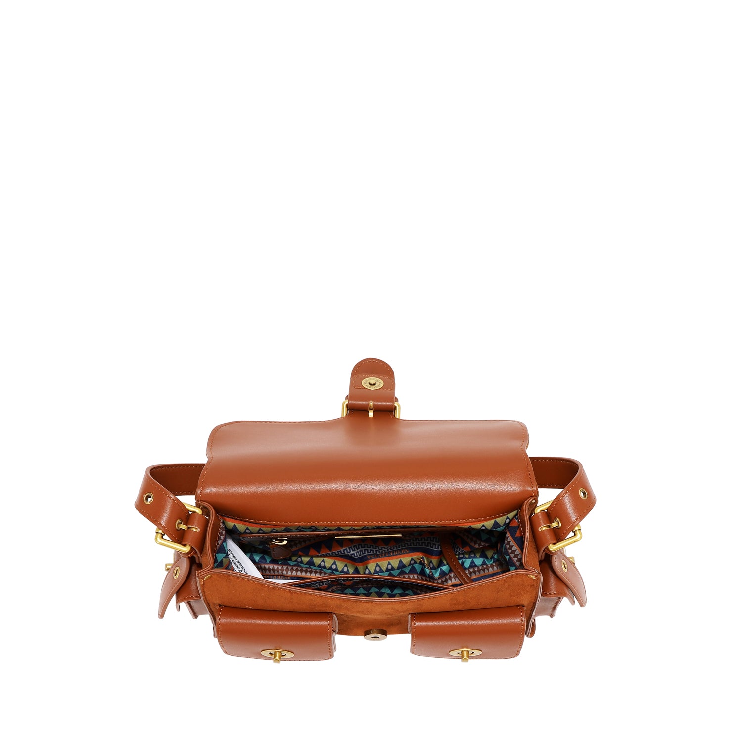 BOLSA COM DESENHO FLORAL (MARROM)