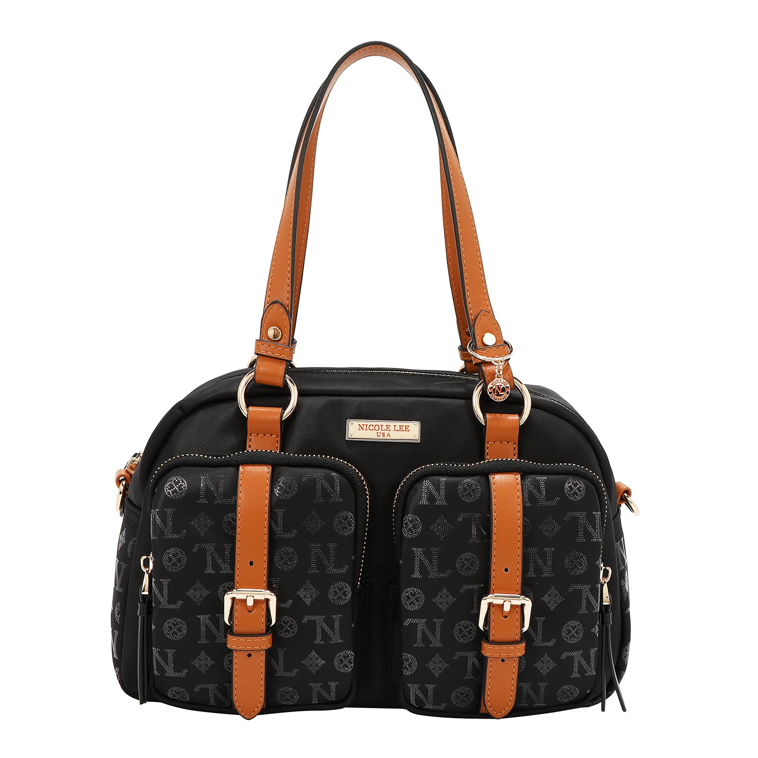 BORSA BOSTON CON LOGO MONOGRAMMA (NERO)