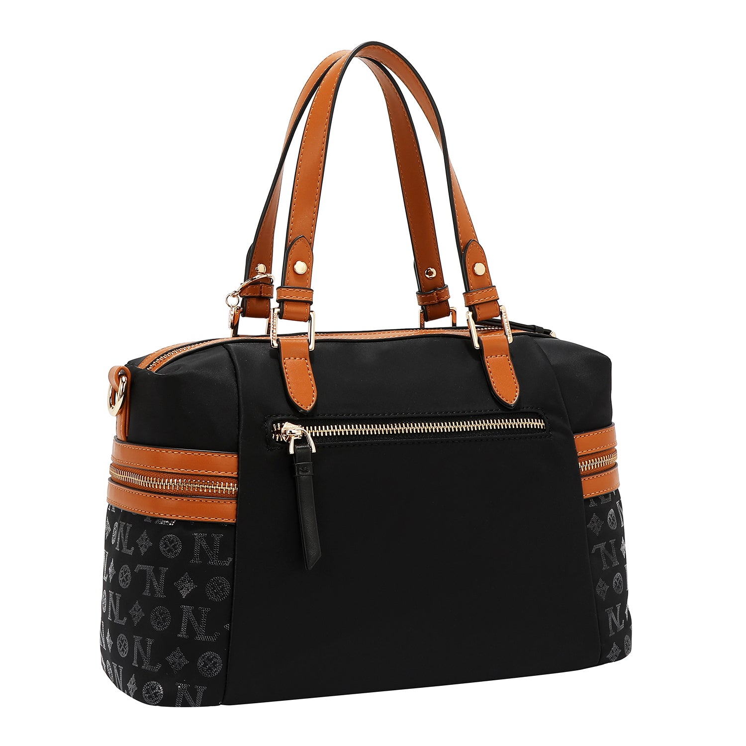 SATCHEL BAG WITH MONOGRAM LOGO (BLACK)