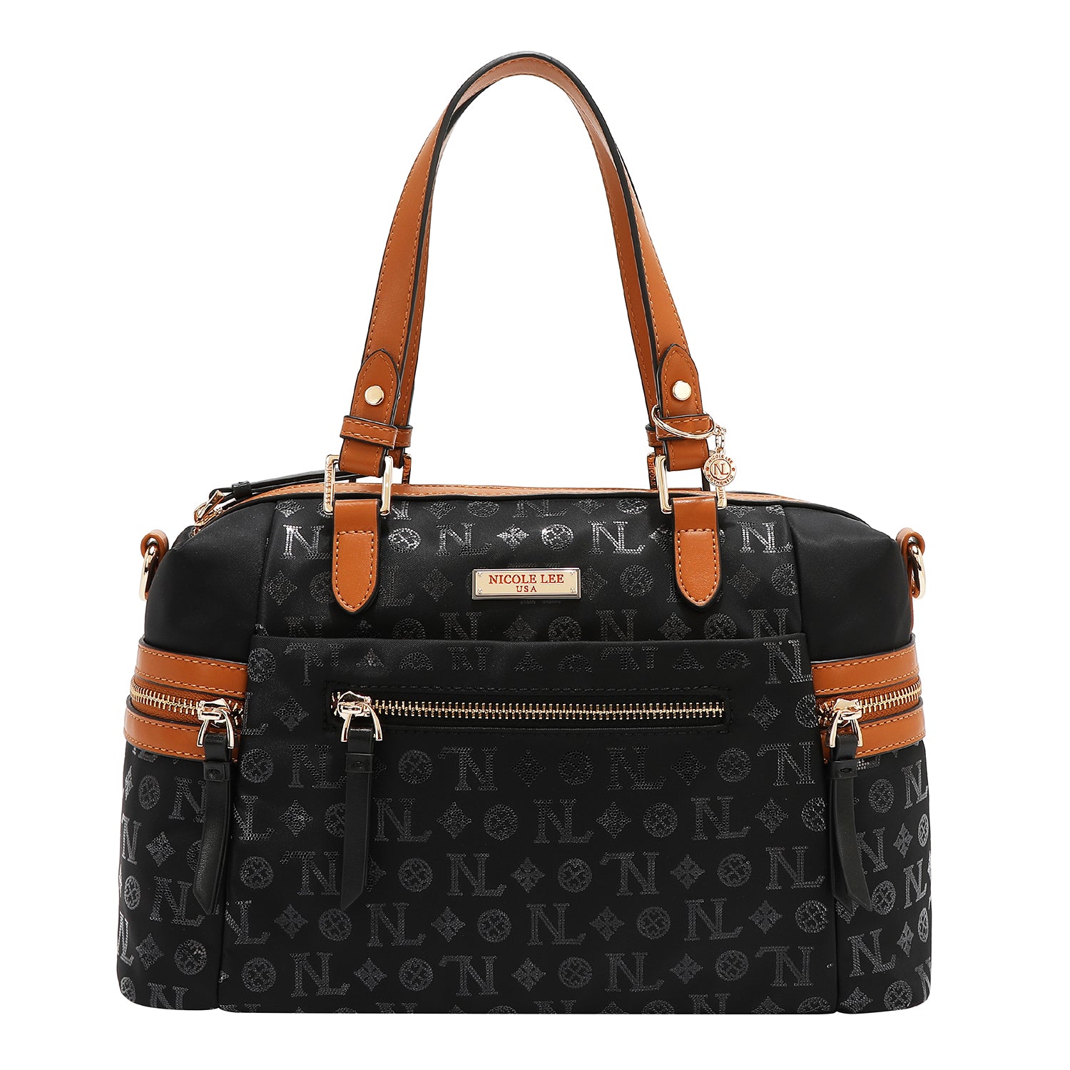 SATCHEL BAG WITH MONOGRAM LOGO (BLACK)