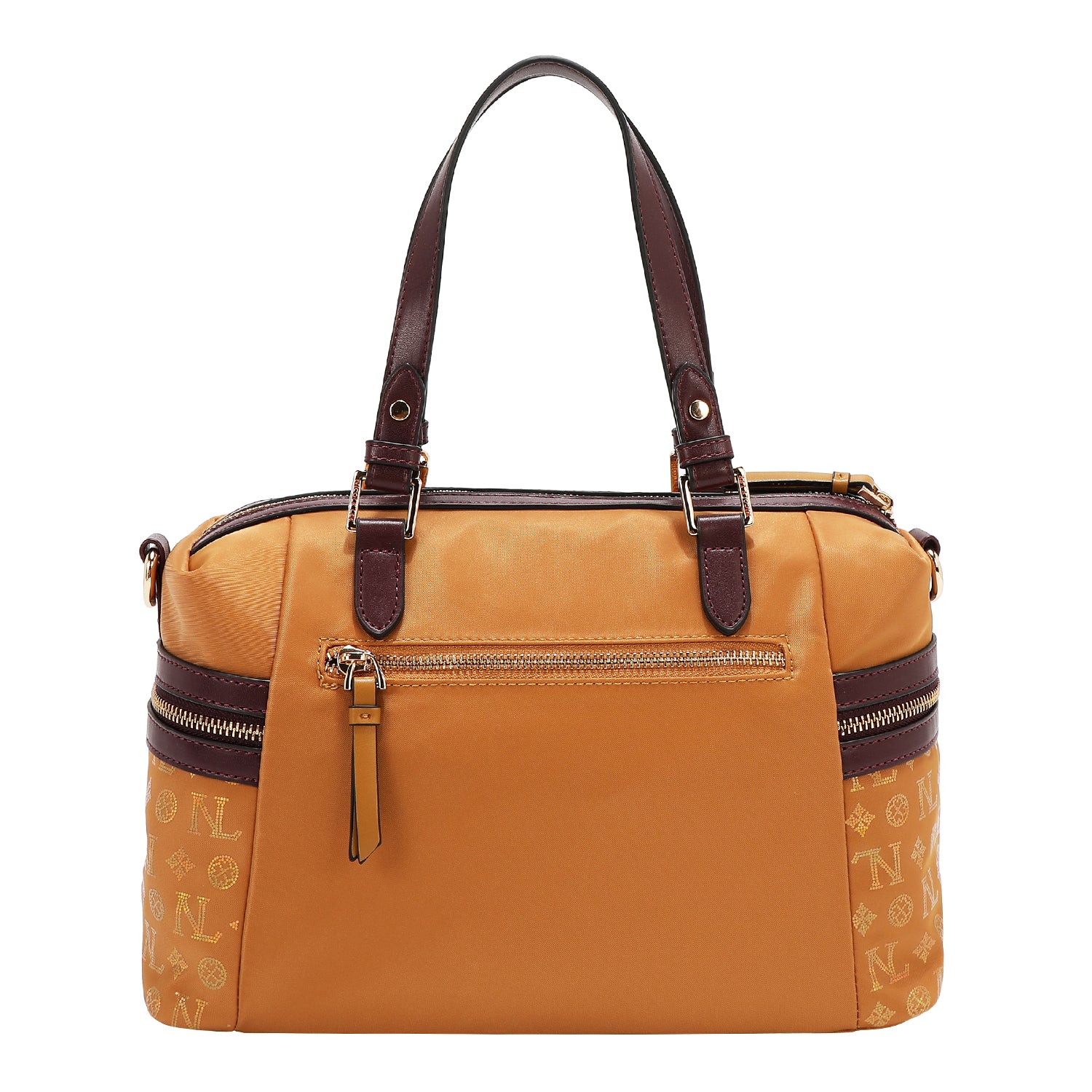 SATCHEL-TASCHE MIT MONOGRAMM-LOGO (KAMEL)