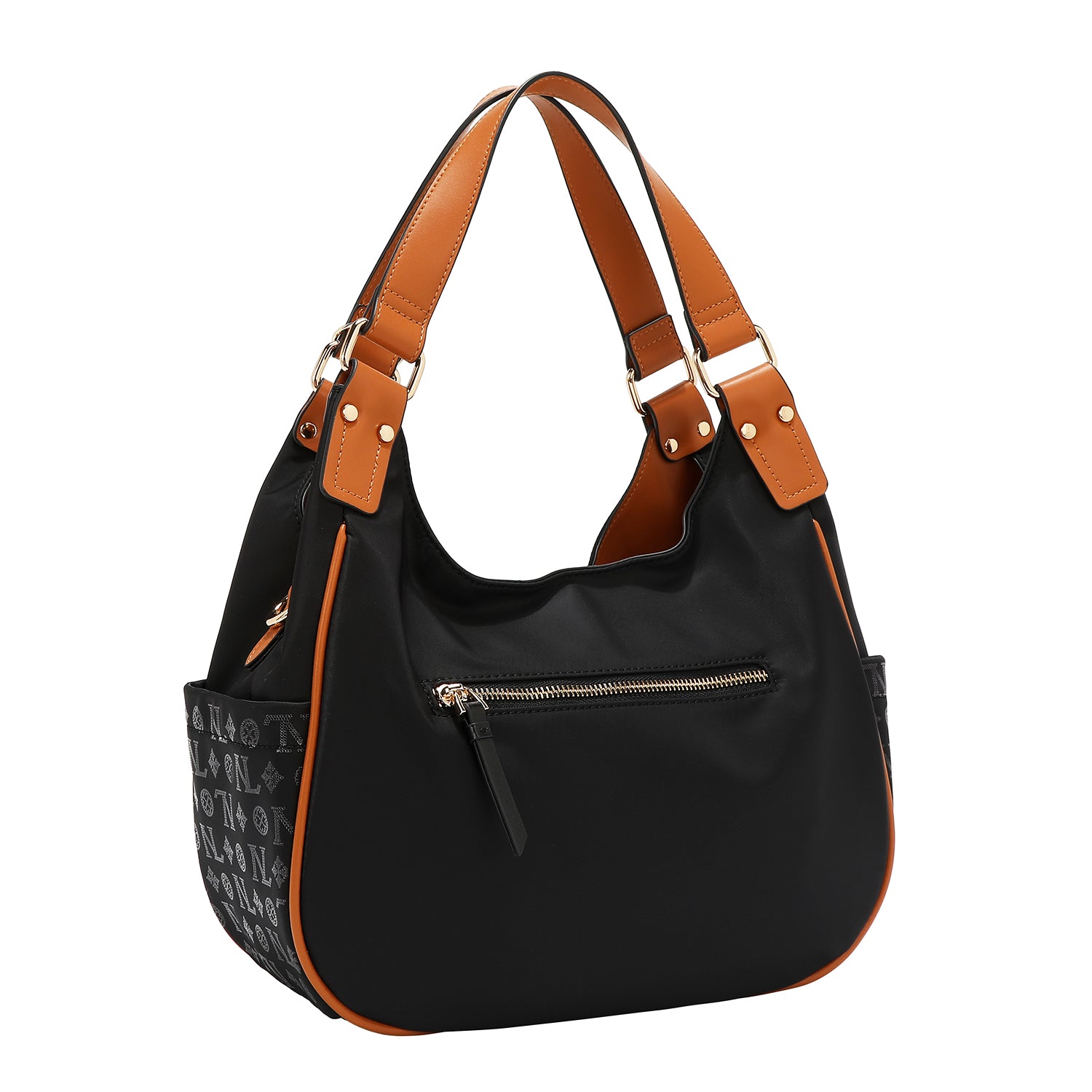 BORSA A TRACOLLA CON LOGO MONOGRAMMA (NERO)
