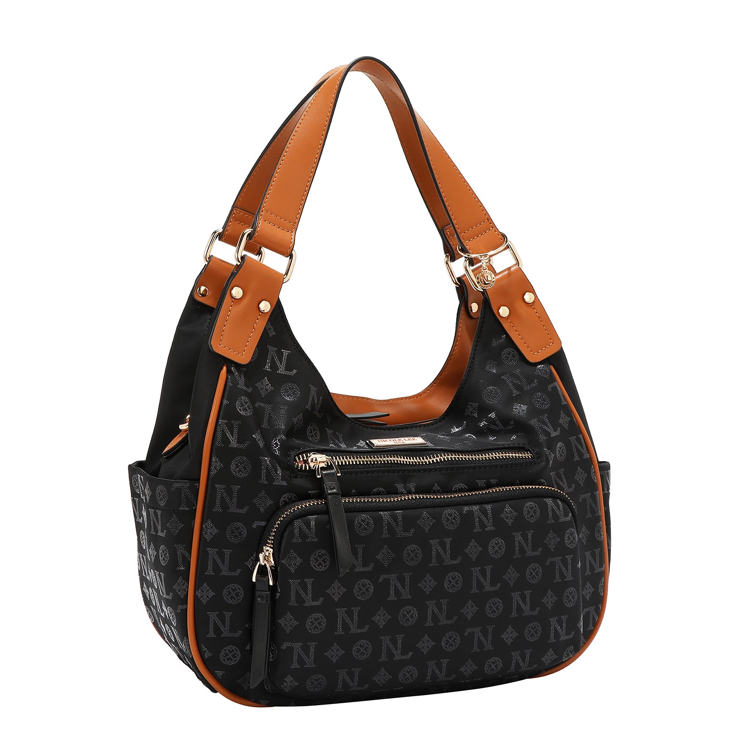 BORSA A TRACOLLA CON LOGO MONOGRAMMA (NERO)