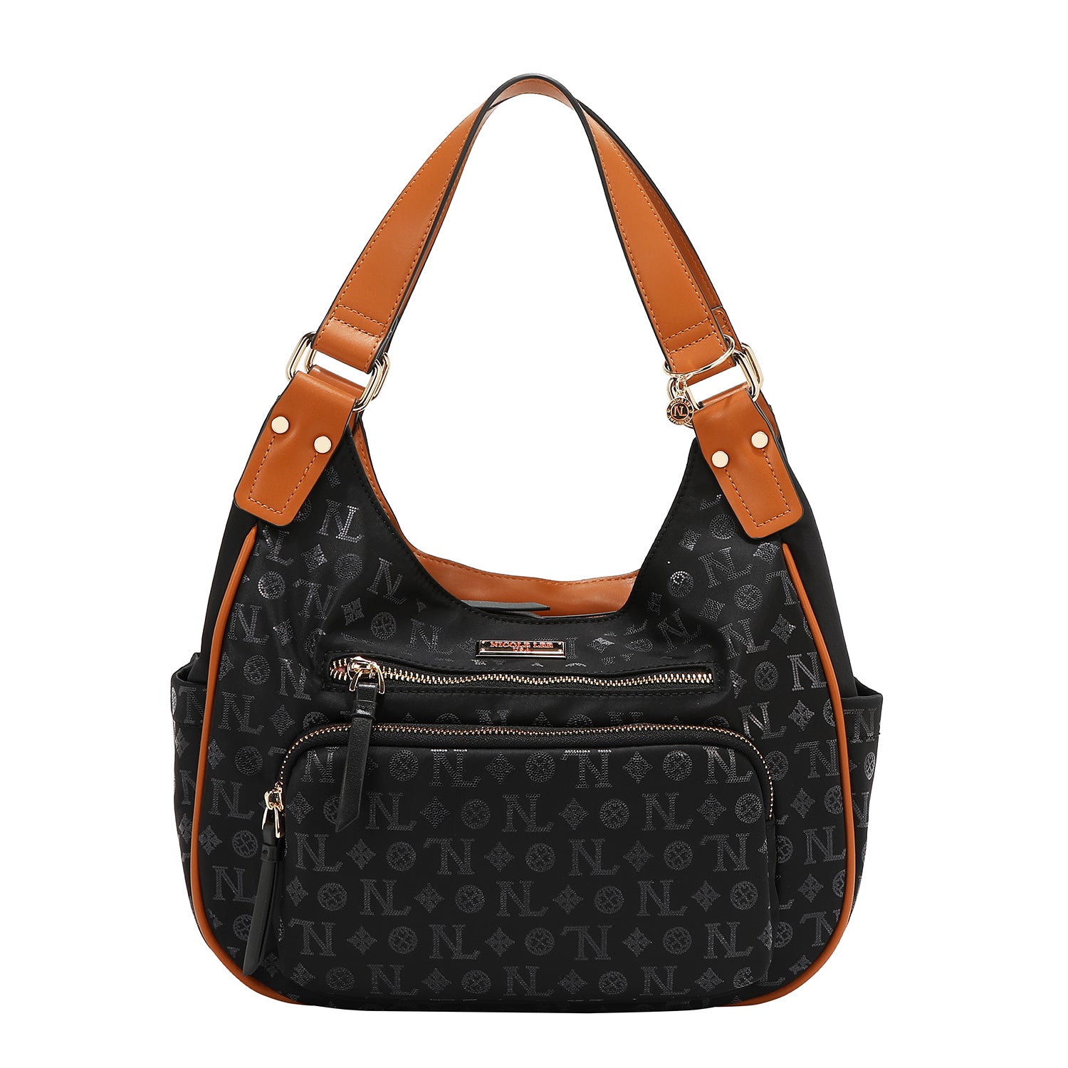 BORSA A TRACOLLA CON LOGO MONOGRAMMA (NERO)