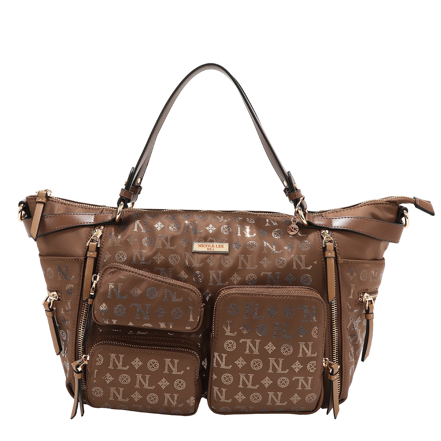 SACO DE COMPRAS COM LOGOTIPO MONOGRAMA (MARROM)