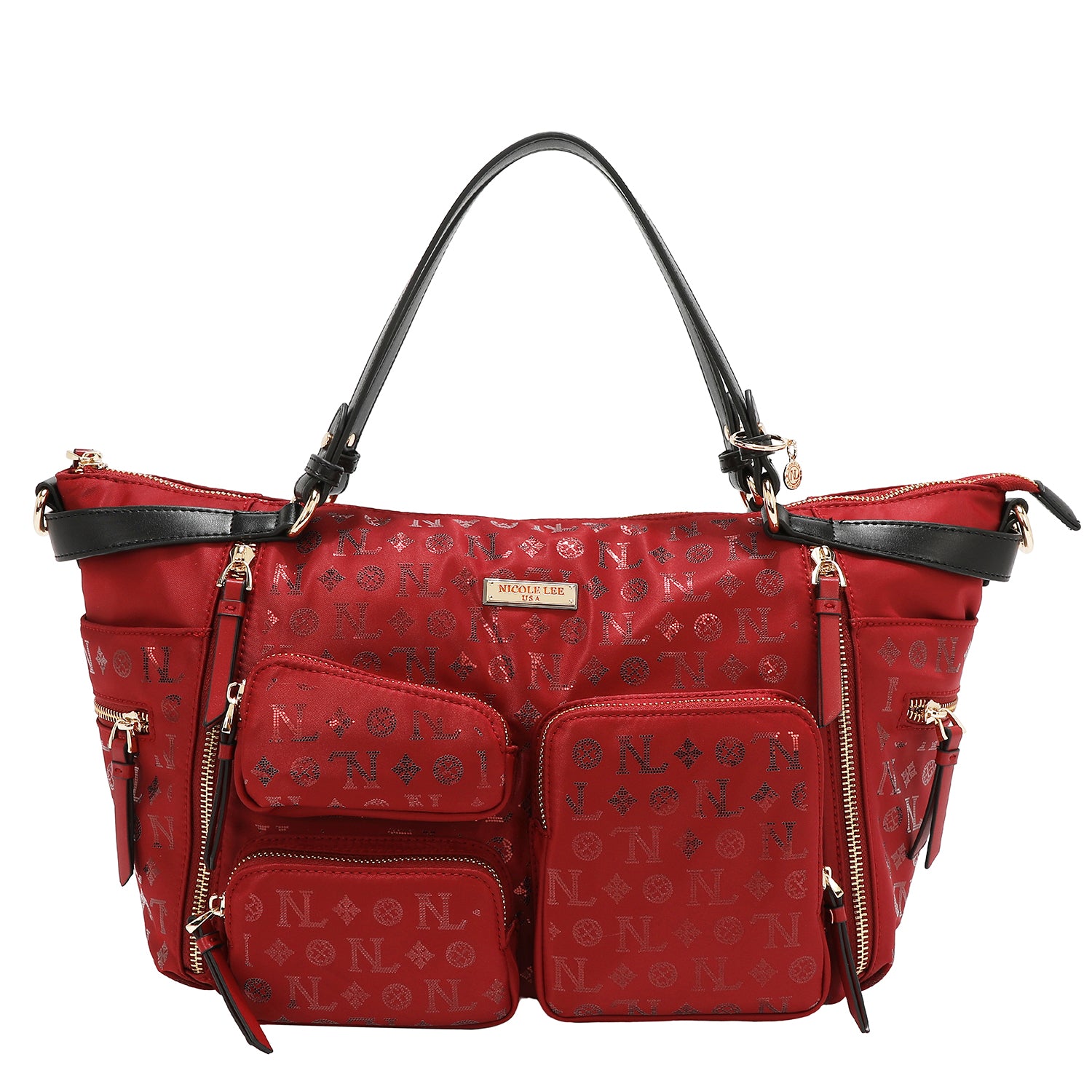 SACO DE COMPRAS COM LOGOTIPO MONOGRAMA (VERMELHO)