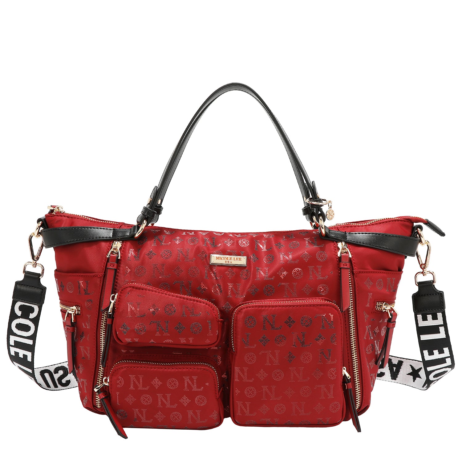 SACO DE COMPRAS COM LOGOTIPO MONOGRAMA (VERMELHO)