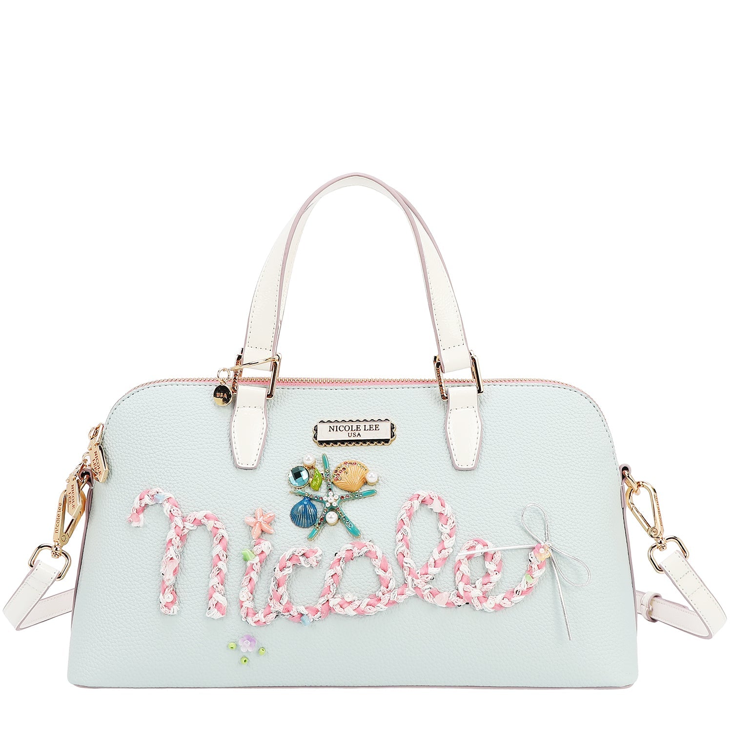 BOLSO DE MANO TIPO DOME NICOLE OCEAN (AZUL)